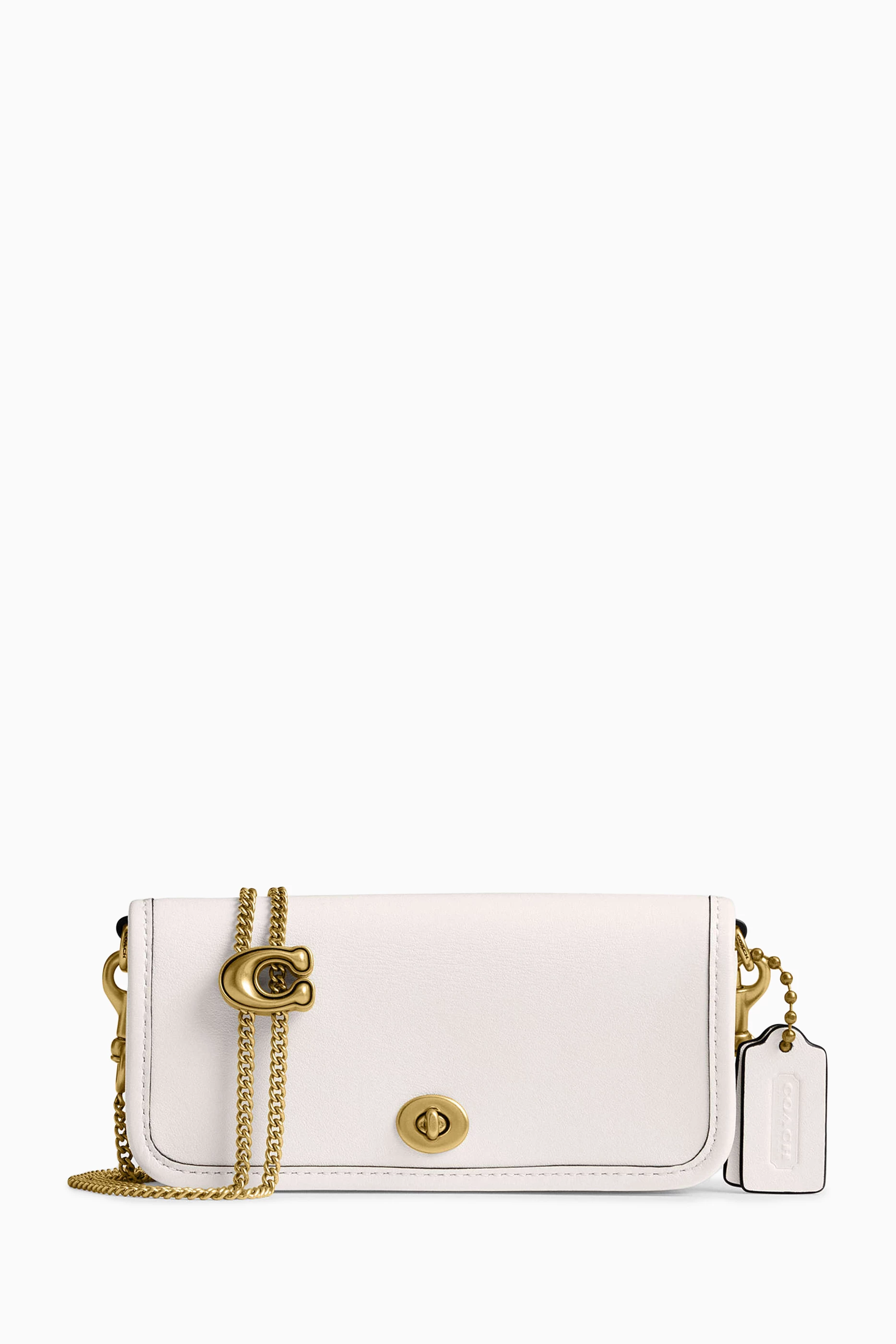 COACH Dinky Bag In White Signature Leather