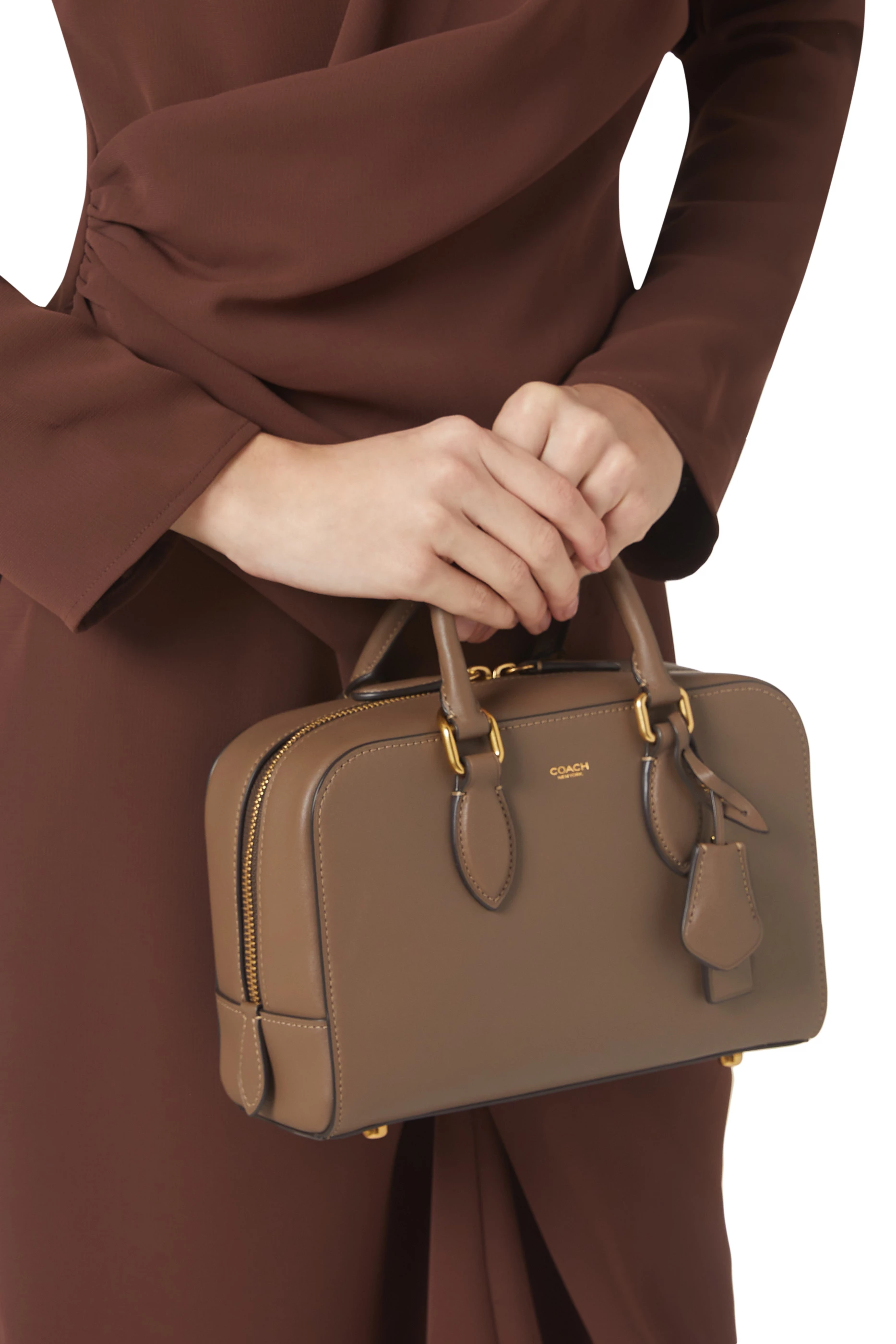 Buy Coach Brown Bowery Satchel 24 Bag in Leather For Women
