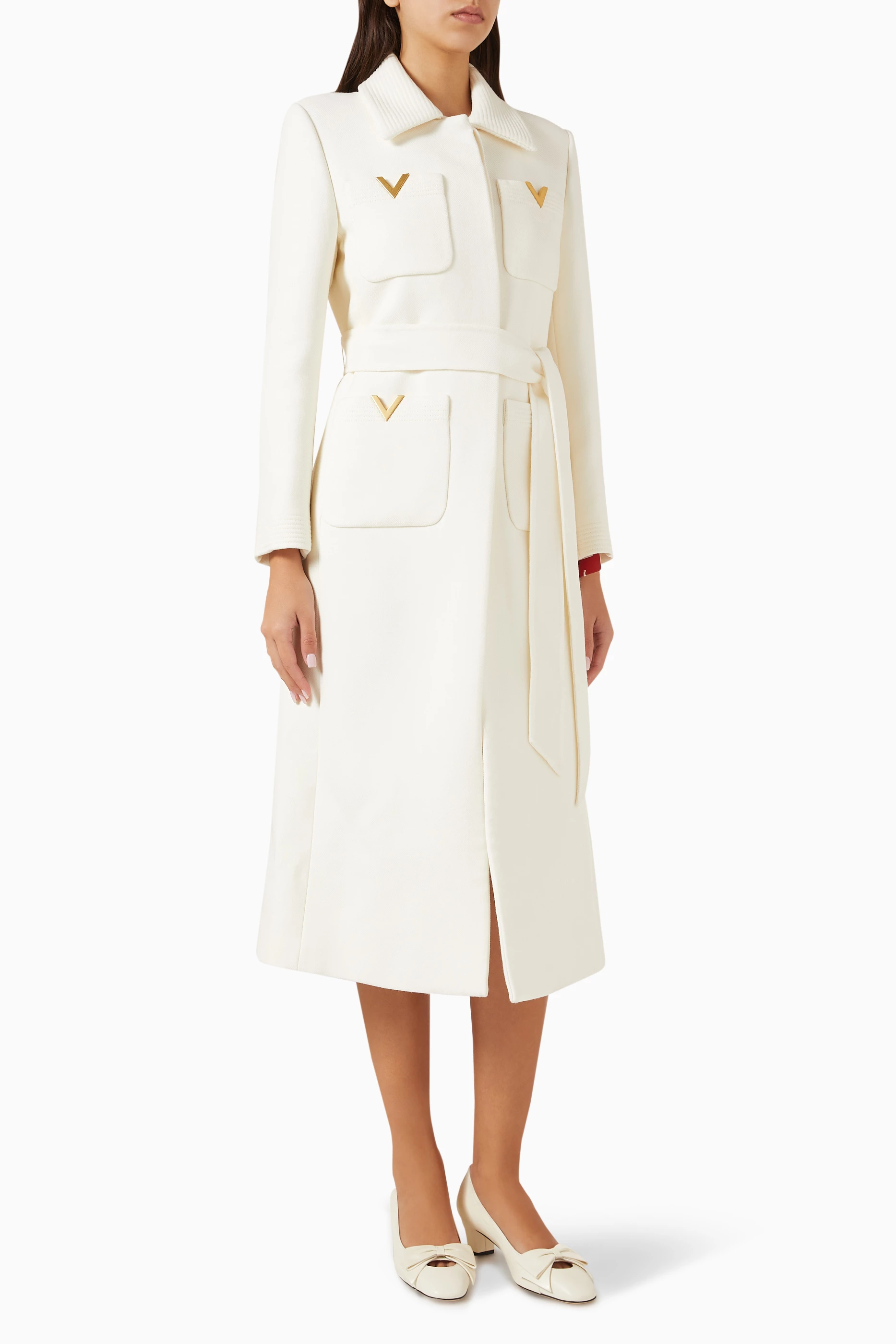 トレンチコート VALENTINO GARAVANI White Poplin Overcoat Valentino Garavani White Poplin Overcoat | Balardi