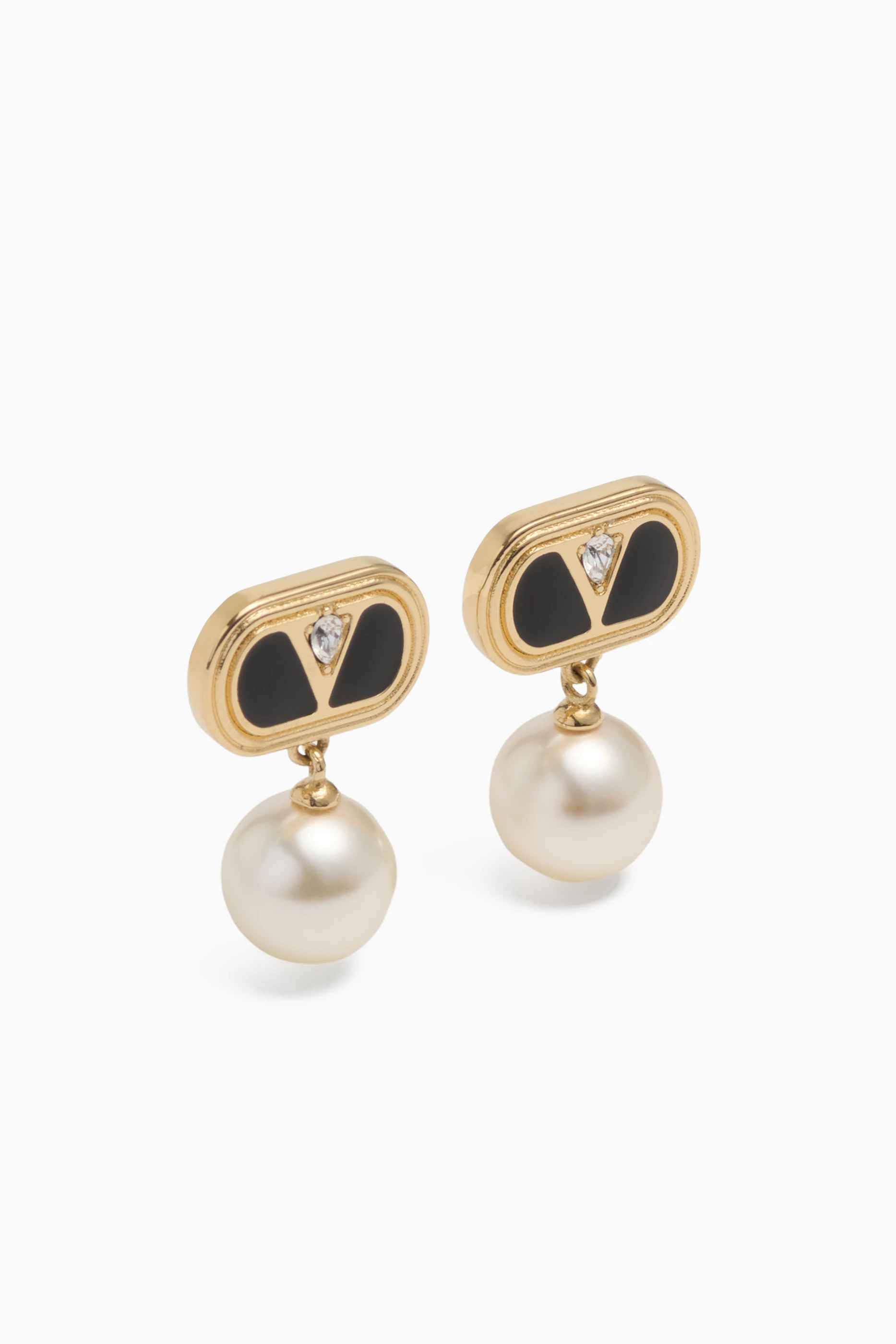 アクセサリーその他 Valentino Garavani Oval earrings with Swarovski pearl Valentino Garavani Oval Metal Earrings with Swarovski
