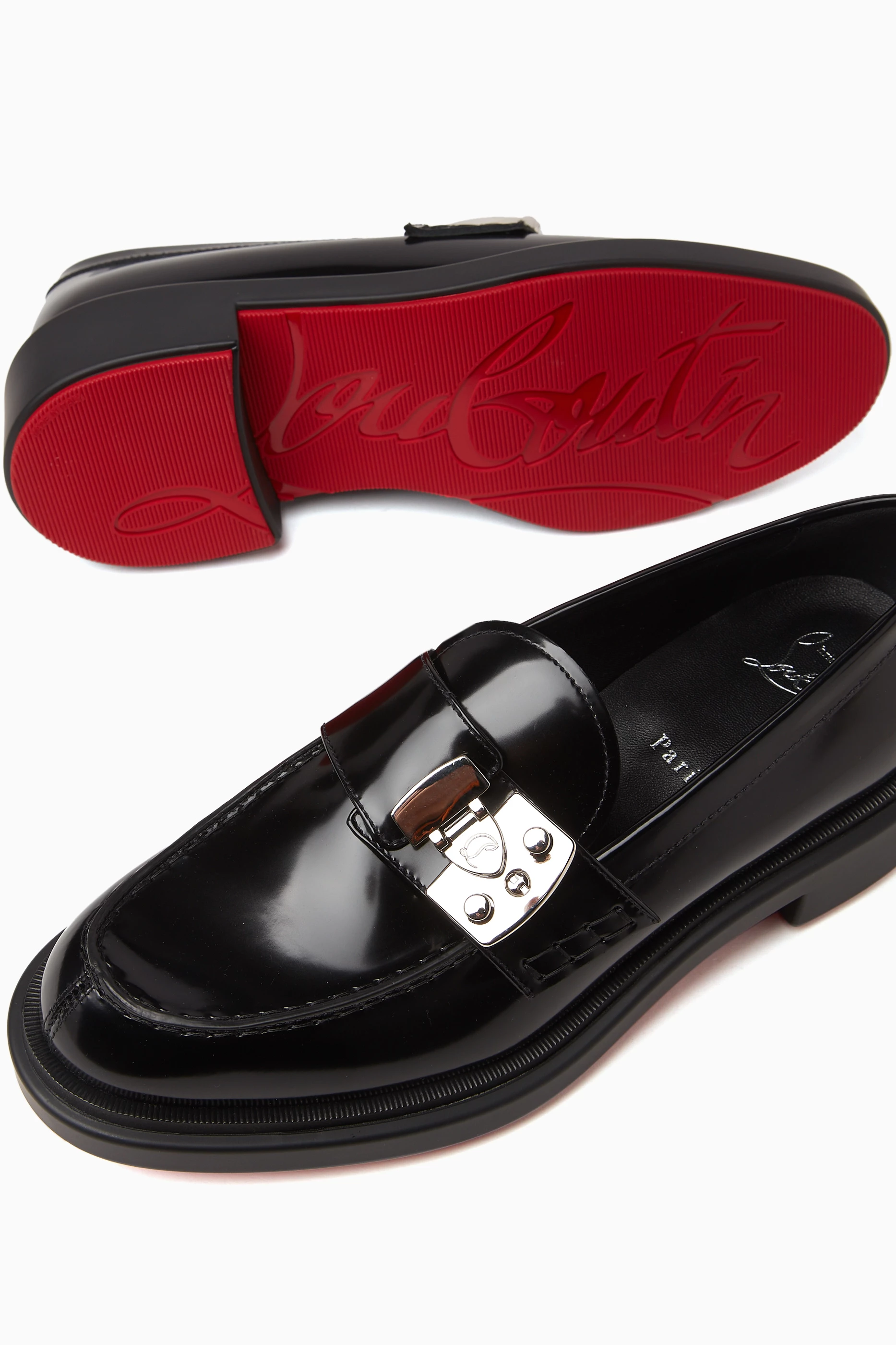 CHRISTIAN LOUBOUTIN ルブタン ローファー Urban Moc Lock ロゴ CHRISTIAN LOUBOUTIN Urban Moc Lock グロスレザー ローファー