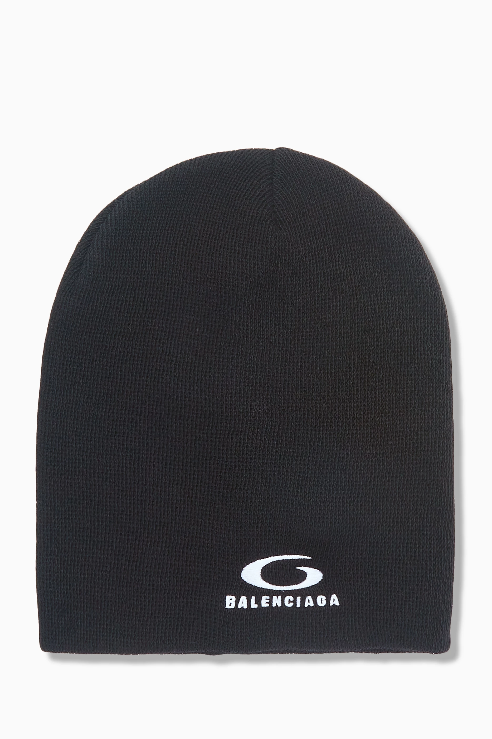 Buy Balenciaga Black Loop Sports Icon Beanie in Stretch Rib Knit