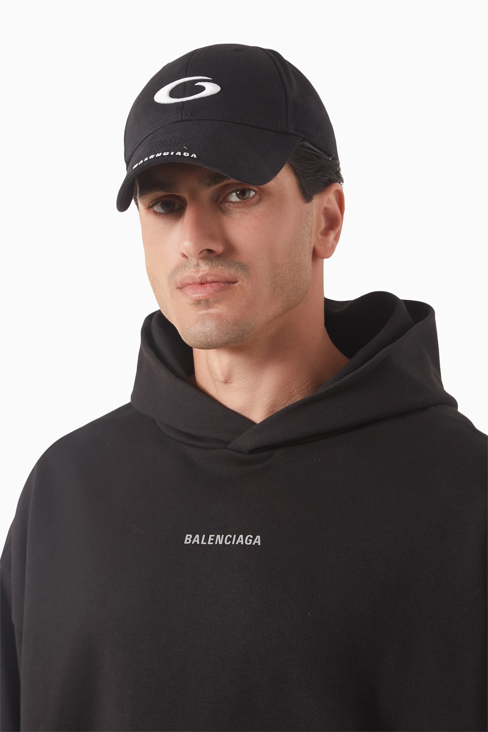 Buy Balenciaga Black Loop Sports Icon Embossed Cap in Cotton