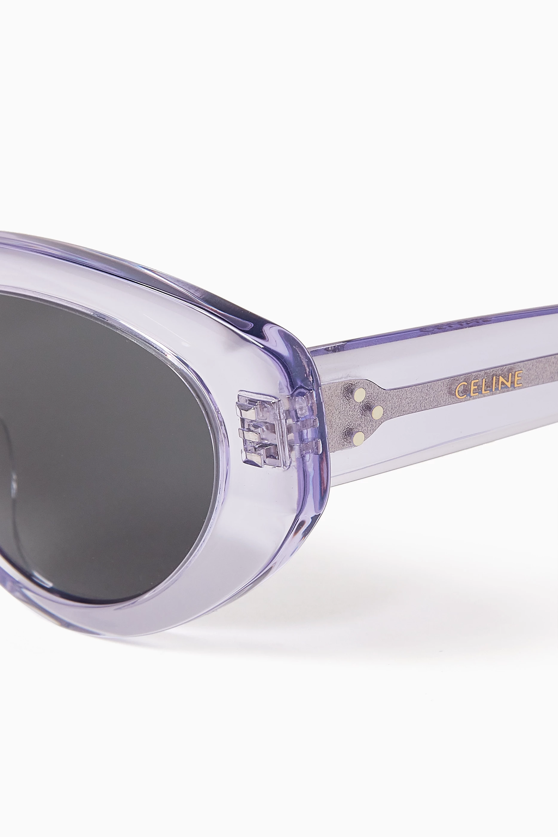 Buy CELINE Purple Oval Sunglasses in Acetate For Women 