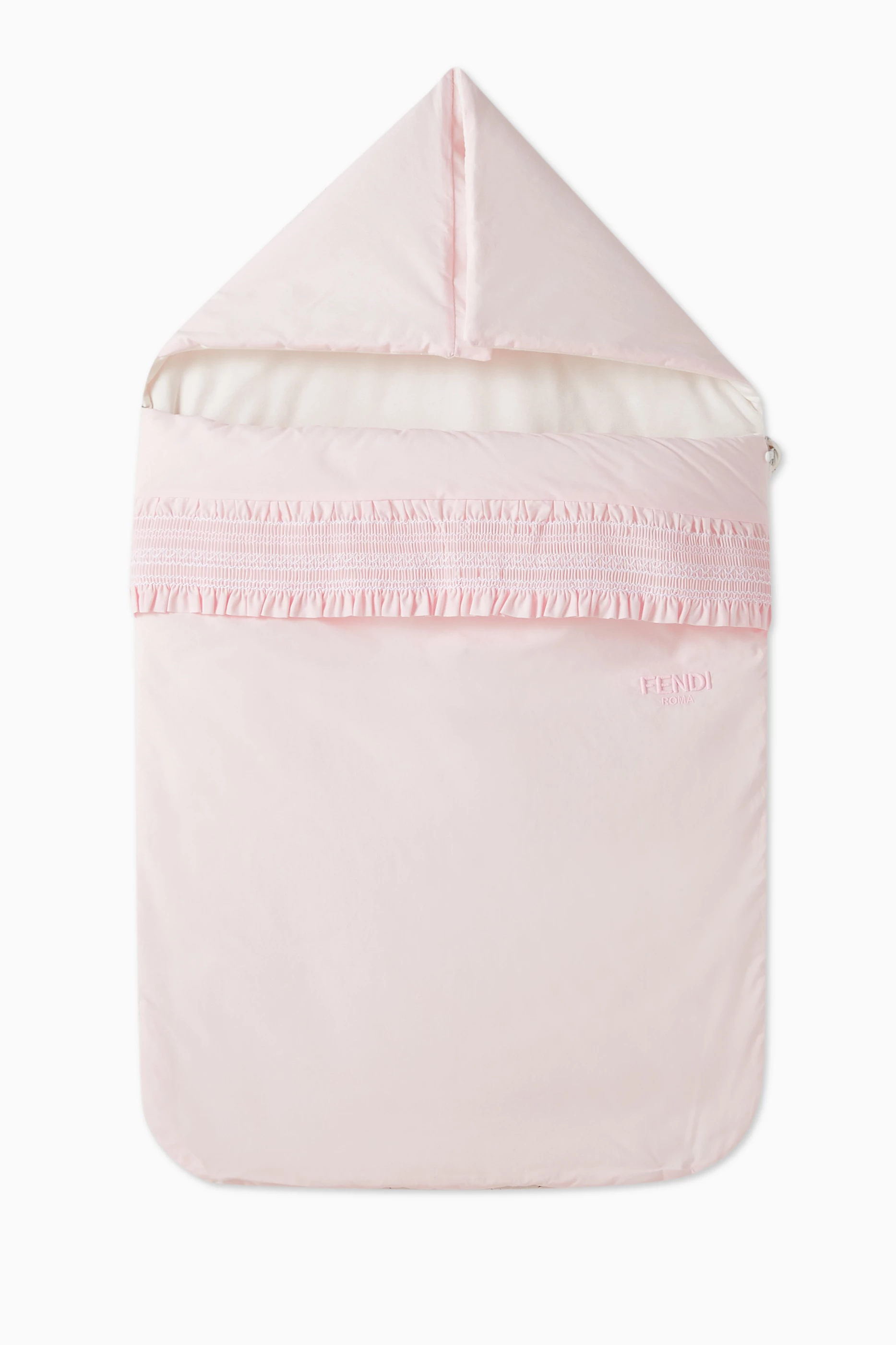 Buy Fendi Pink Ruffle Sleeping Bag in Cotton For Baby Girls Online