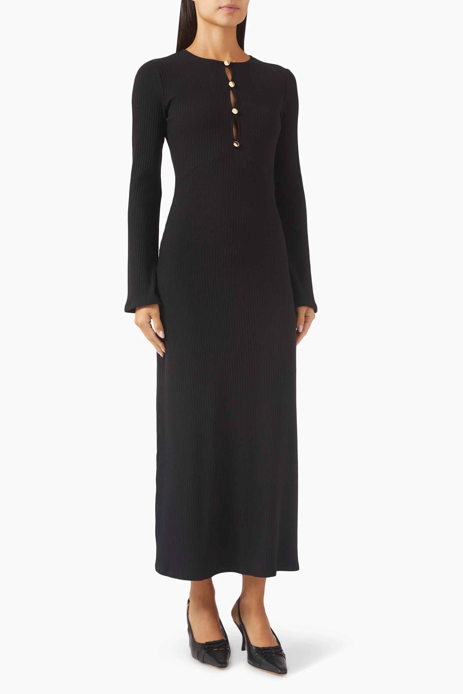 Buy Reformation Black Hayden Maxi Dress in Knit For Women Online Ounass Saudi