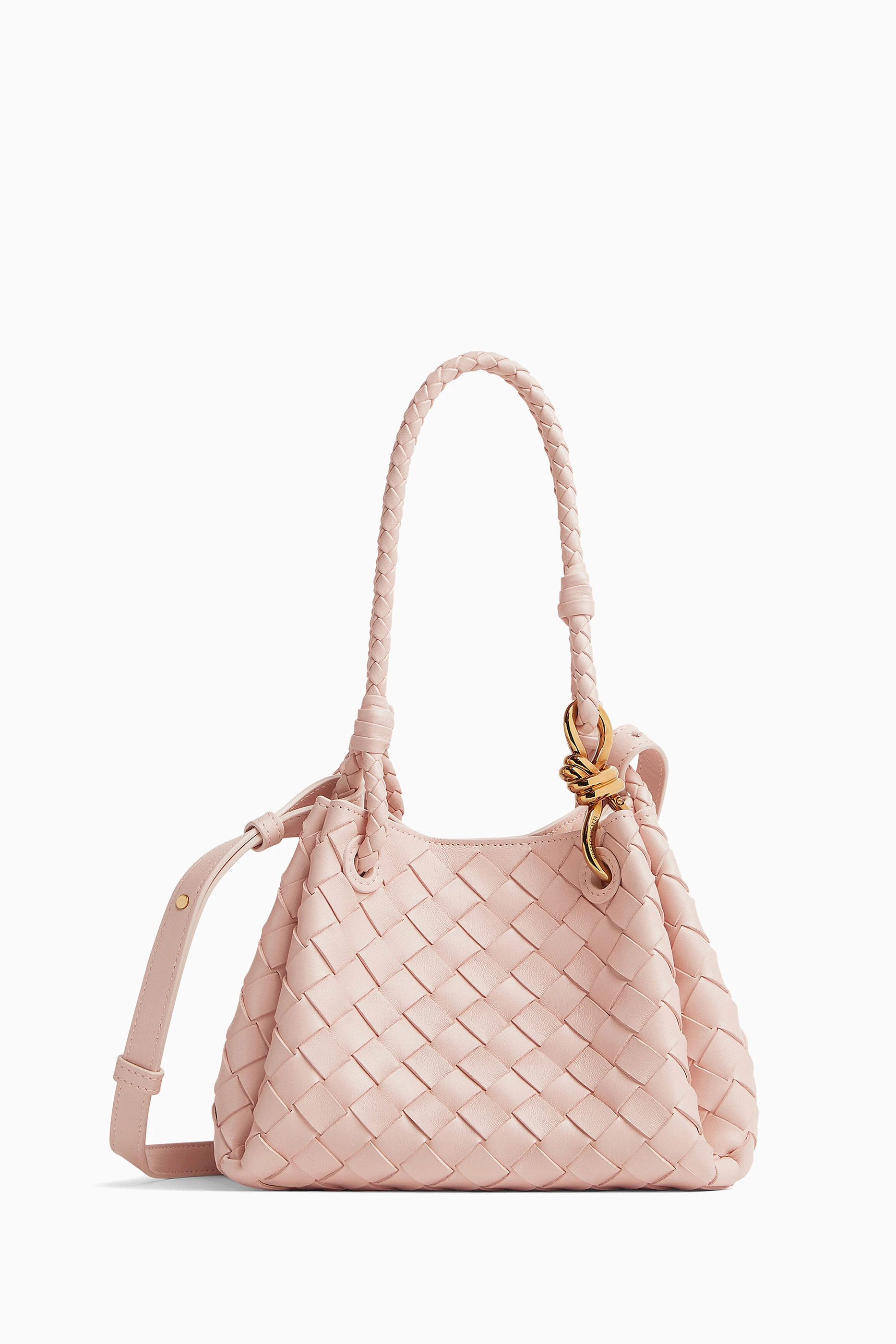 Buy Bottega Veneta Pink Small Parachute Bag in Intrecciato