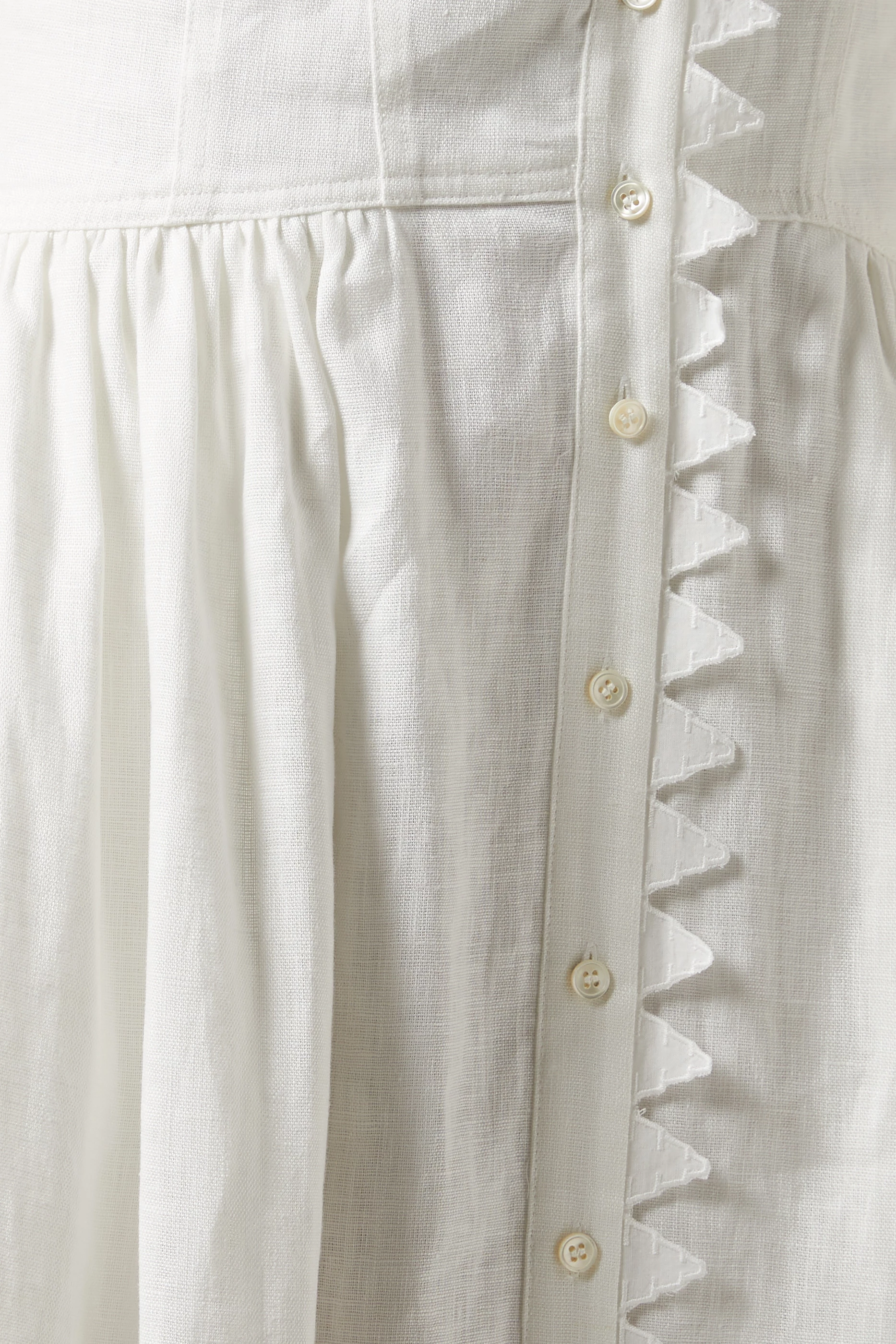 oroton lace trim apron dress Buy Oroton White Lace-trim Apron Dress in Linen for Women Online