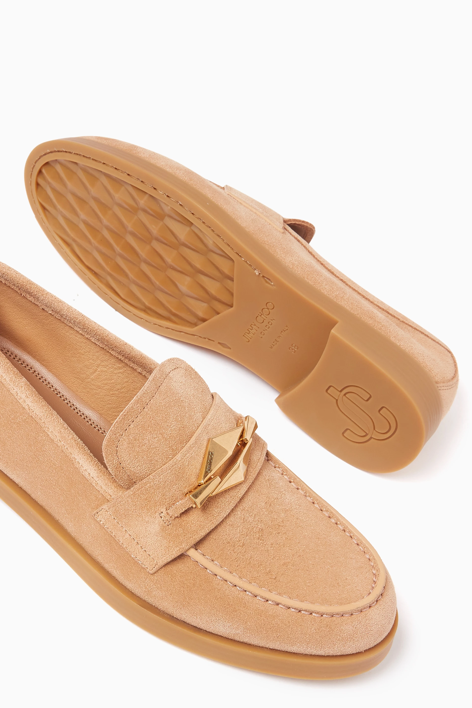 ◆正規品・新品◆Jimmy Choo Suede Shoes Maddie Type Loafers Maddie Diamond | Biscuit Suede Loafers | JIMMY CHOO
