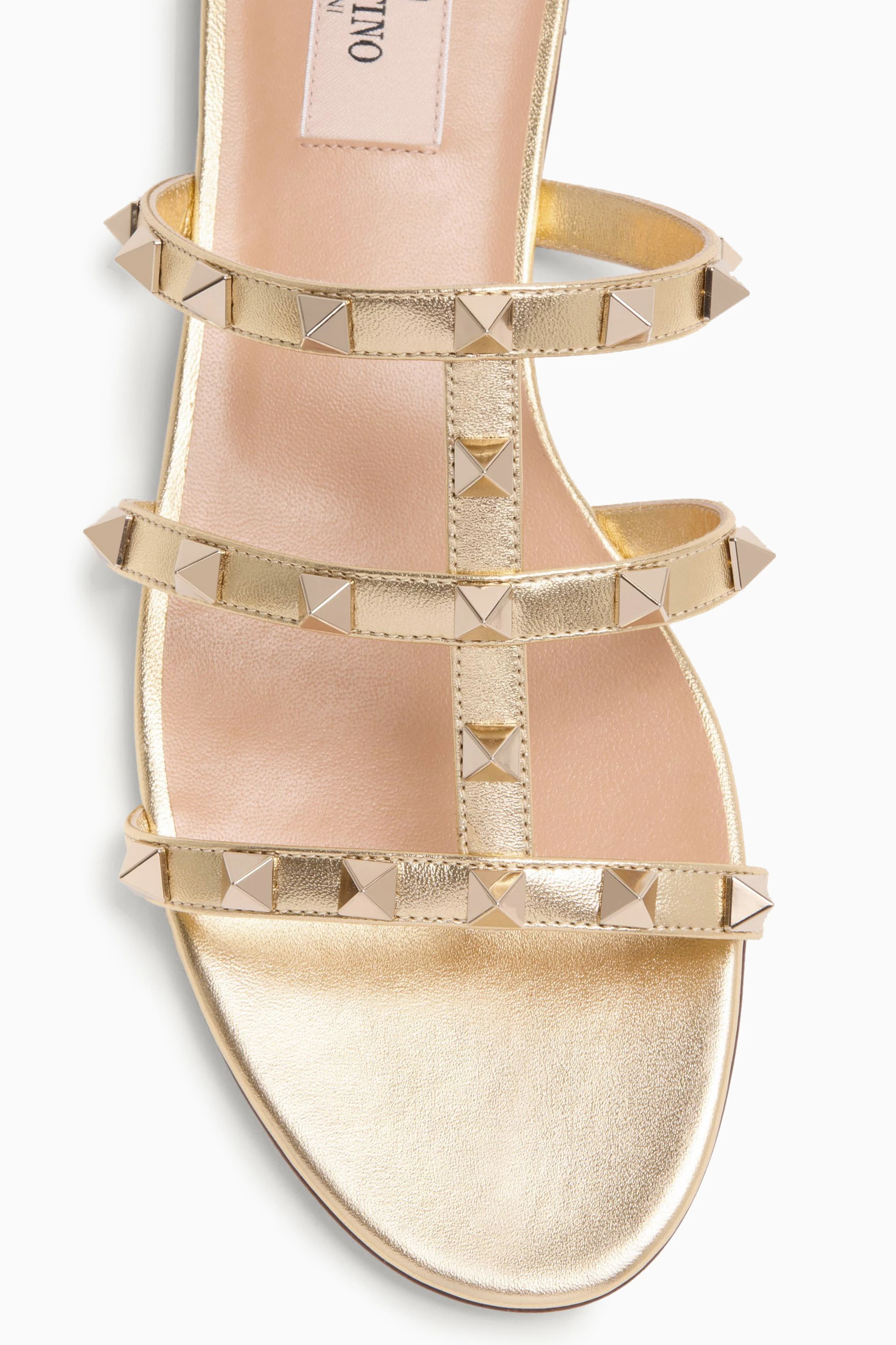 Buy Valentino Garavani Metallic Rockstud Slide Sandals in
