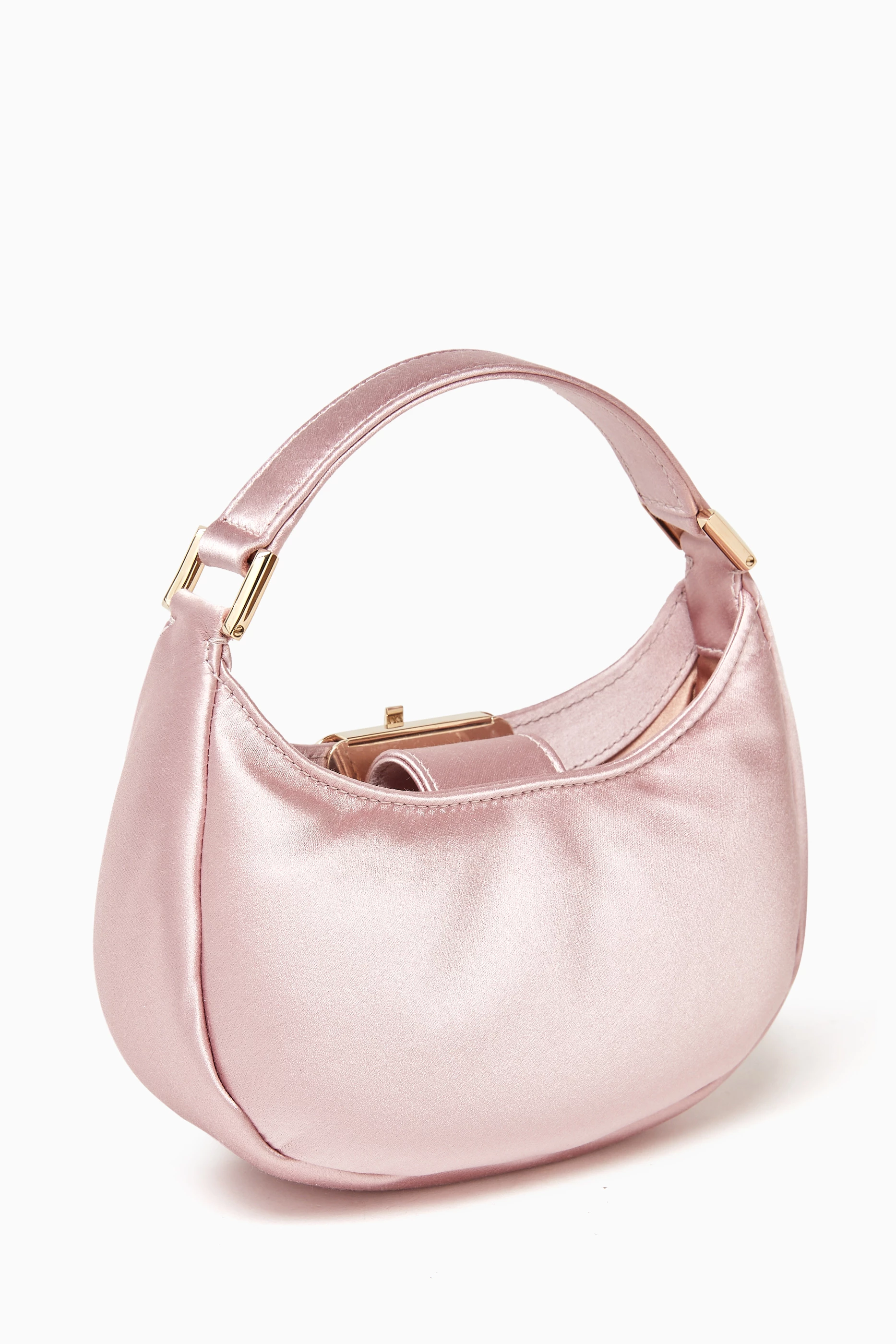 Buy Jimmy Choo Pink Mini Edie Hobo Bag in Puffed Satin For