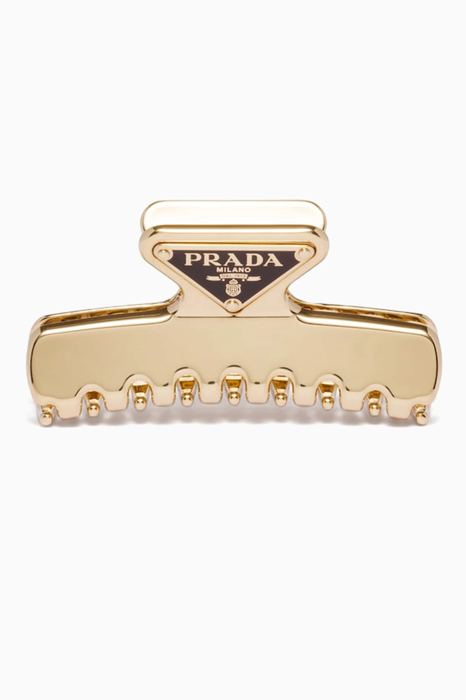 ★PRADA★ Triangle Logo l Hair Clip Gold 1IF1042CK7F0056 19349818_42681835_1000.jpg