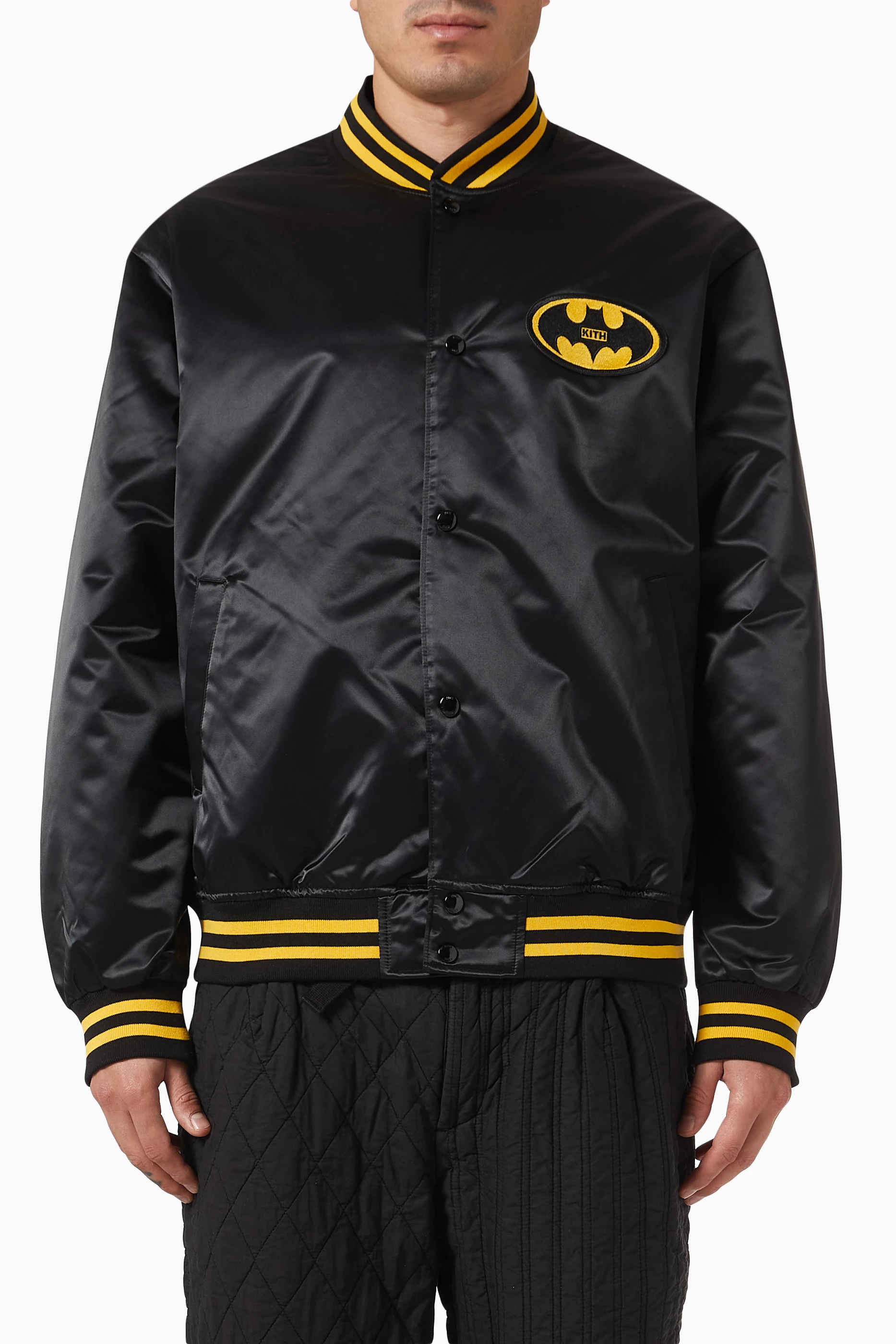 Kith x Batman Satin Bomber Jacket Black