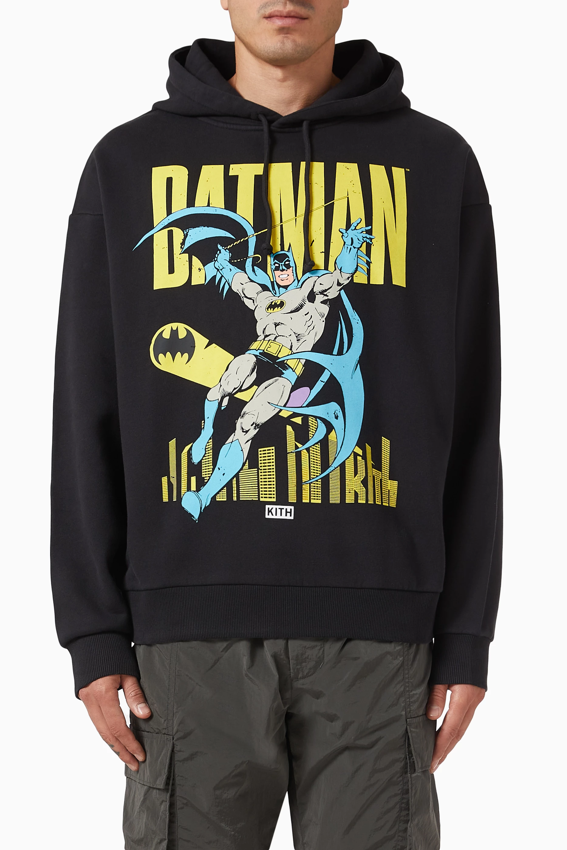 Buy Kith Black x Batman Classic Vintage Nelson Hoodie in Cotton 