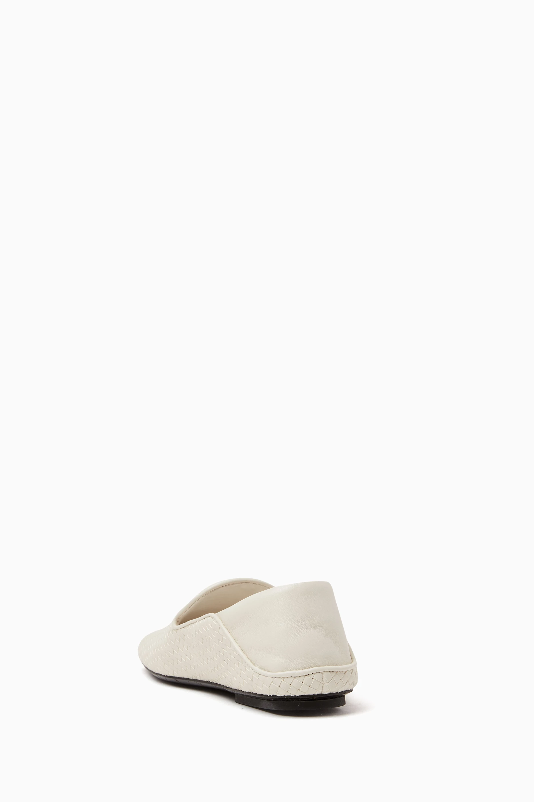 Buy Bottega Veneta White Adamo Slippers in Intrecciato
