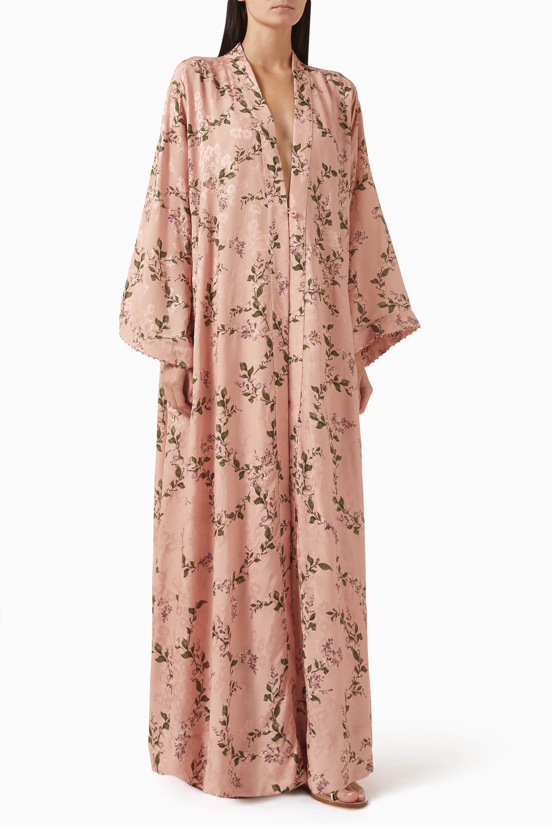 Buy Agua by Agua Bendita Pink Amada Wisteria Robe in Linen For