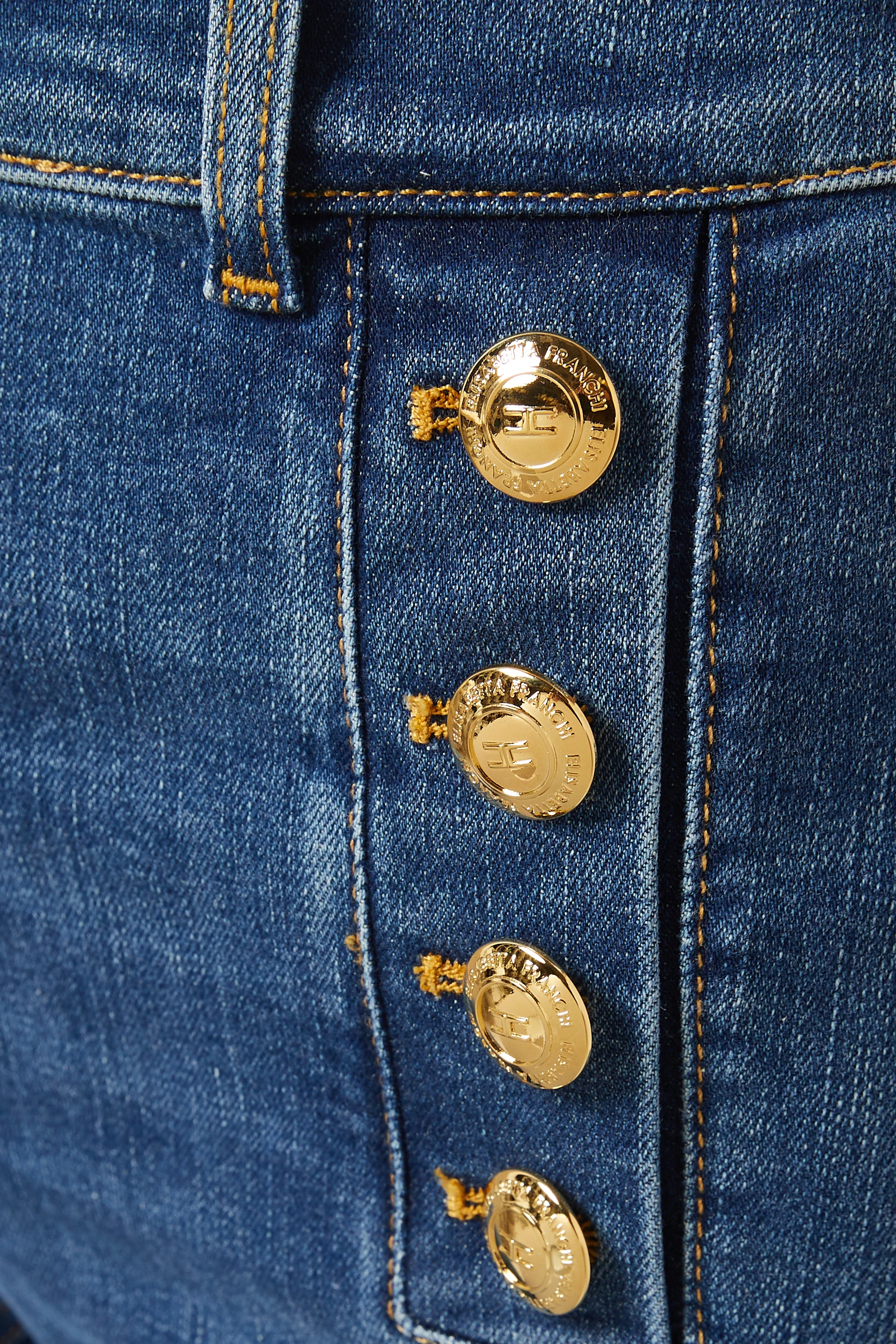 Buy Elisabetta Franchi Blue Bell-bottom Jeans in Denim For