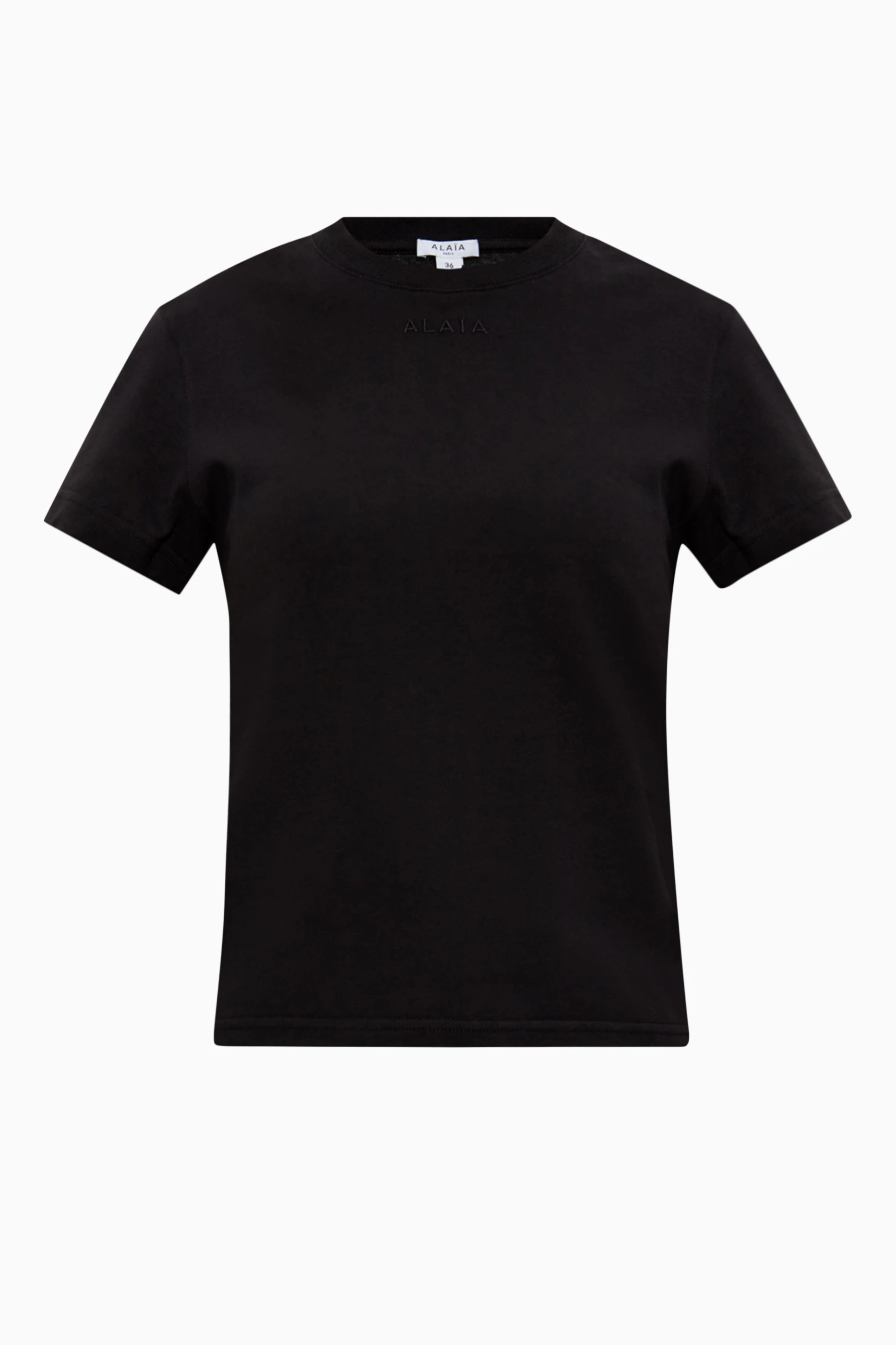 Buy Alaïa Black Logo T-shirt in Cotton Jersey For Women