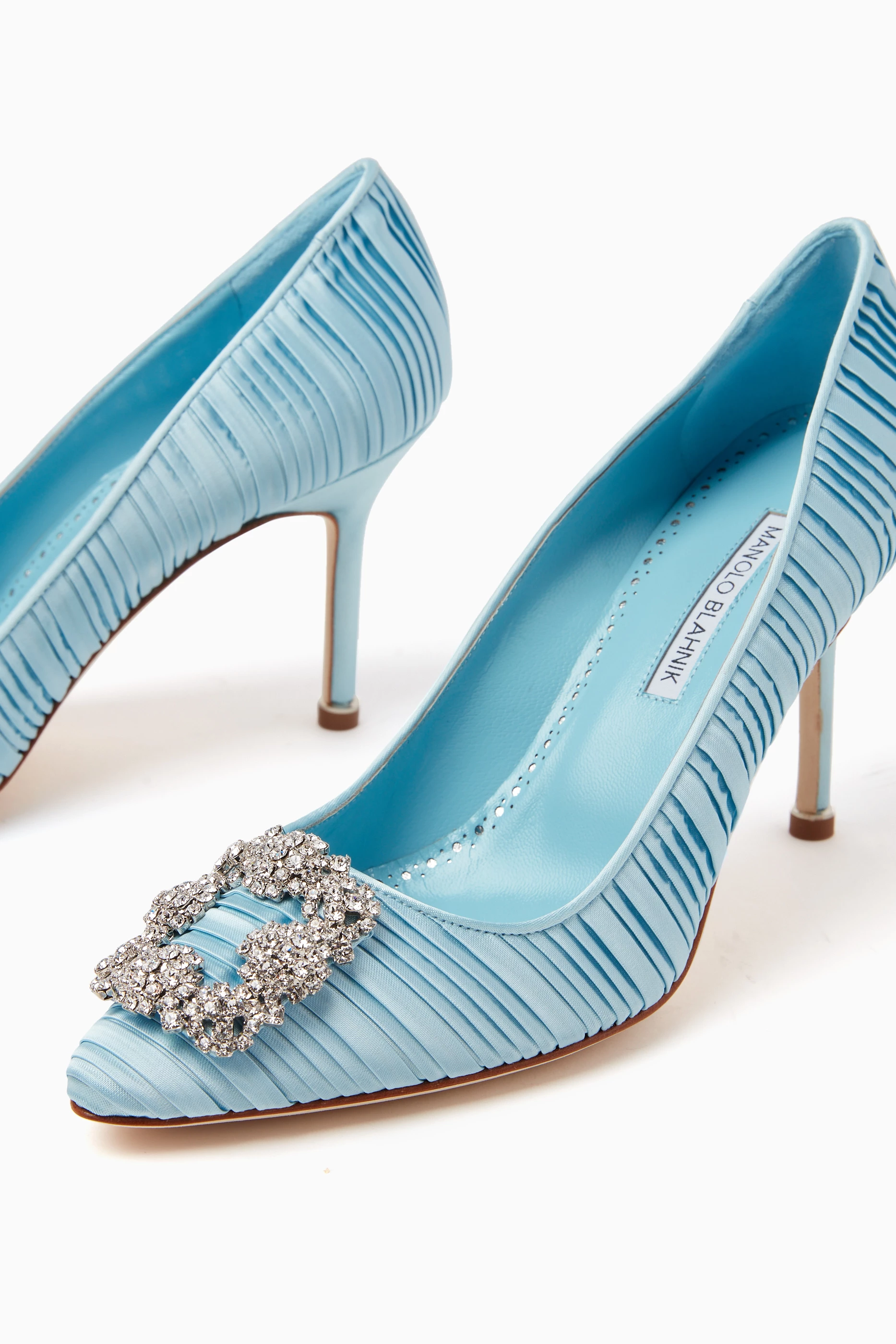 Blahnik Blue Satin Pumps Hangisi Shoes Satin Manolo Blahnik