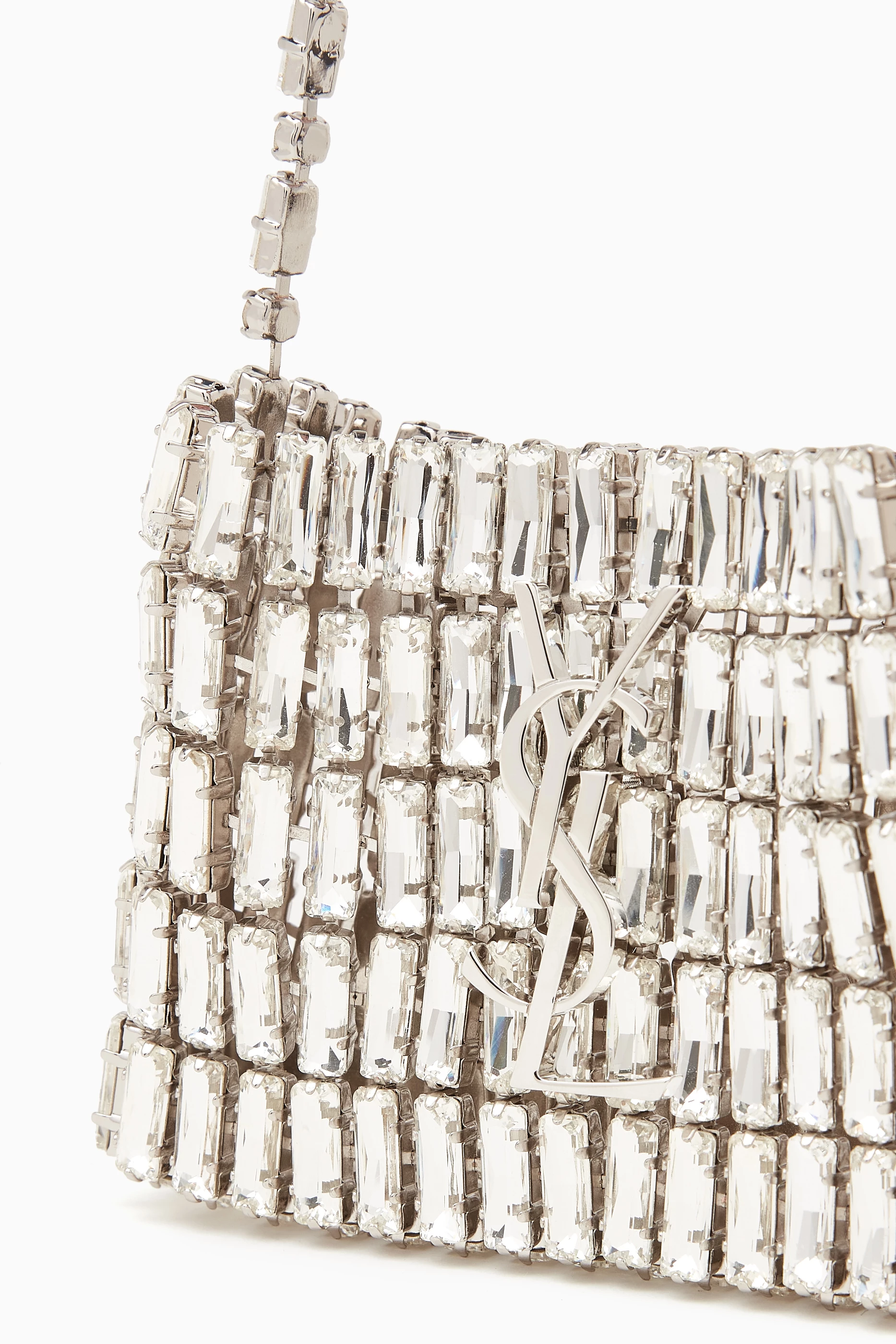 Buy SAINT LAURENT Grey Mini Crystal embellished Evening Bag For Women Online Ounass Saudi