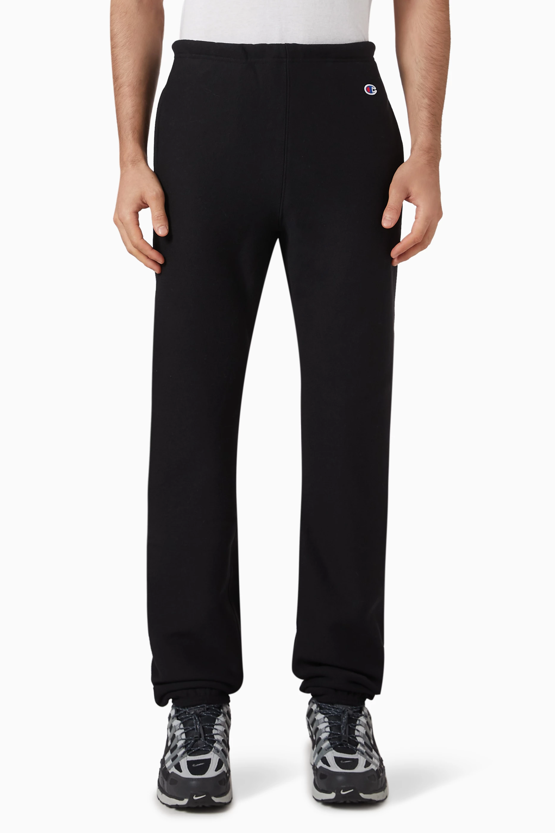 Buy Champion Black Reverse Weave Sweatpants in Cotton For Men Online Ounass Saudi