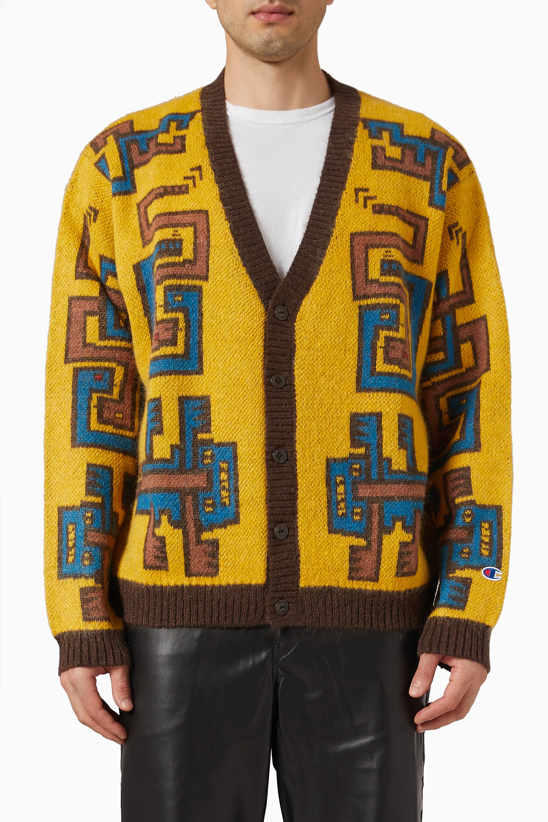 Champion × Angelo Baque ニットカーディガン(V4454) Buy Champion Multicolour x Angelo Baque Cusco Cardigan in