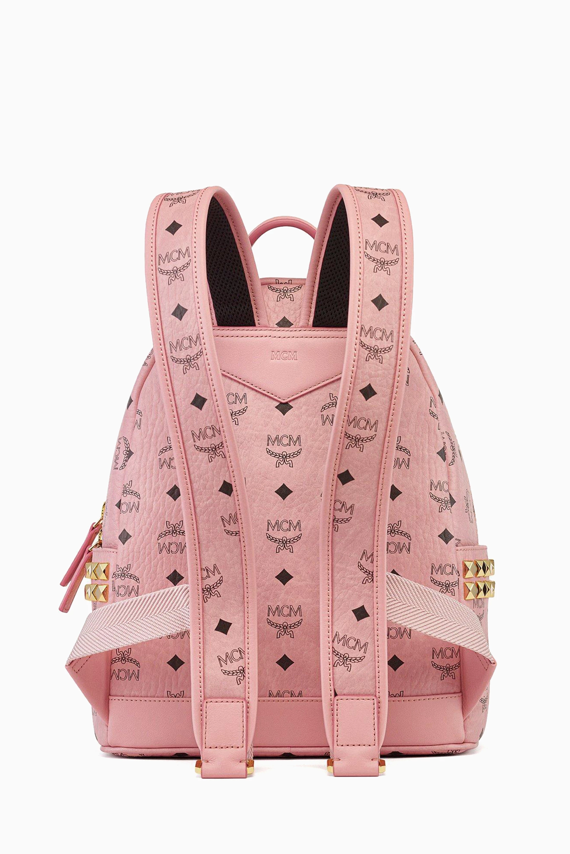 Buy MCM Pink Small Stark Side Studs Backpack in Coated