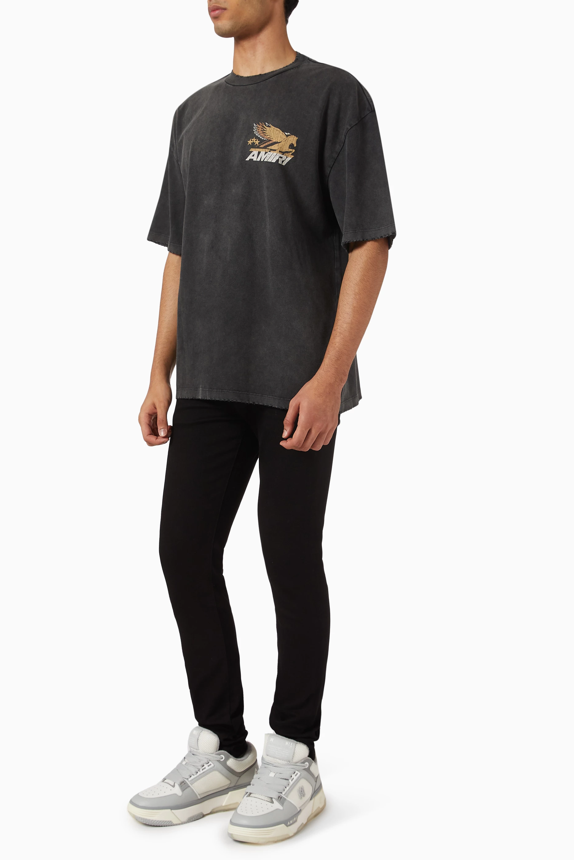 Buy Amiri Black Vintage Pegasus T-shirt in Cotton For Men