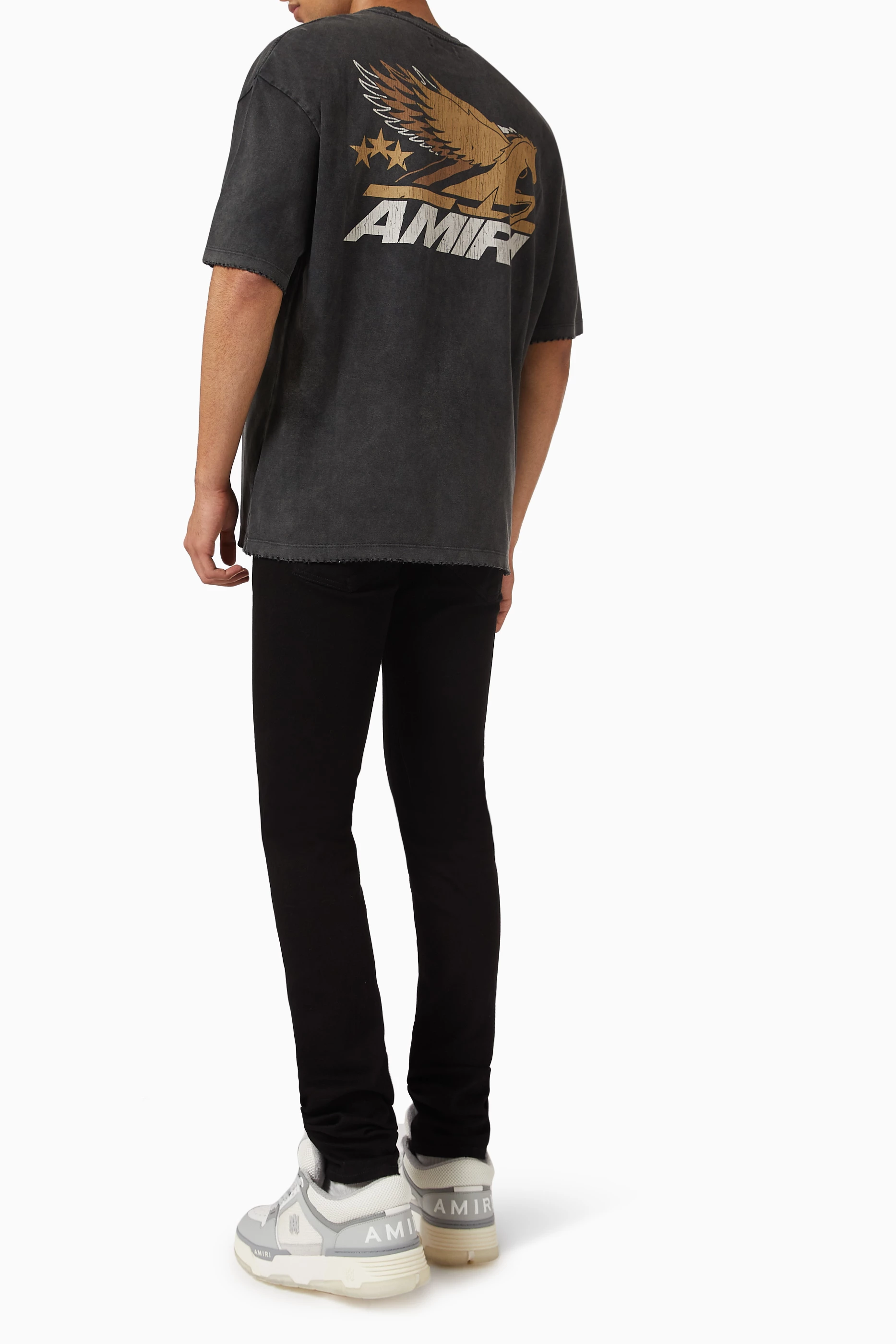 Buy Amiri Black Vintage Pegasus T-shirt in Cotton For Men