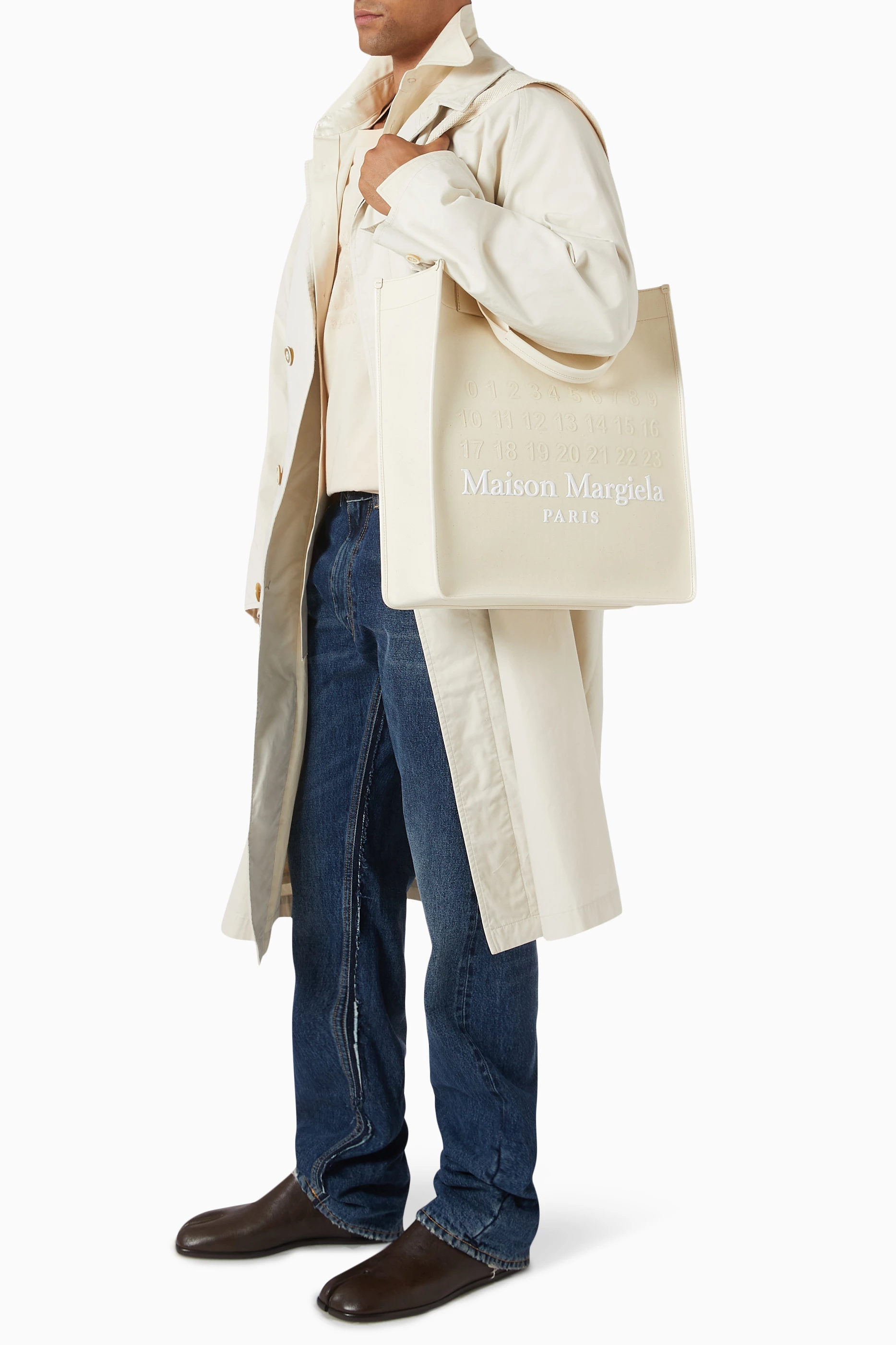Buy Maison Margiela Neutral Cabas Vertical Shopping Bag in