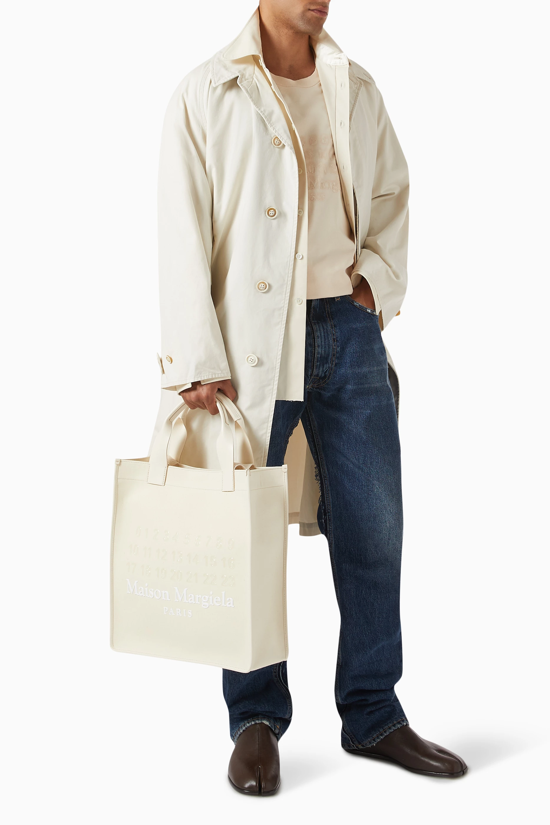 Buy Maison Margiela Neutral Cabas Vertical Shopping Bag in