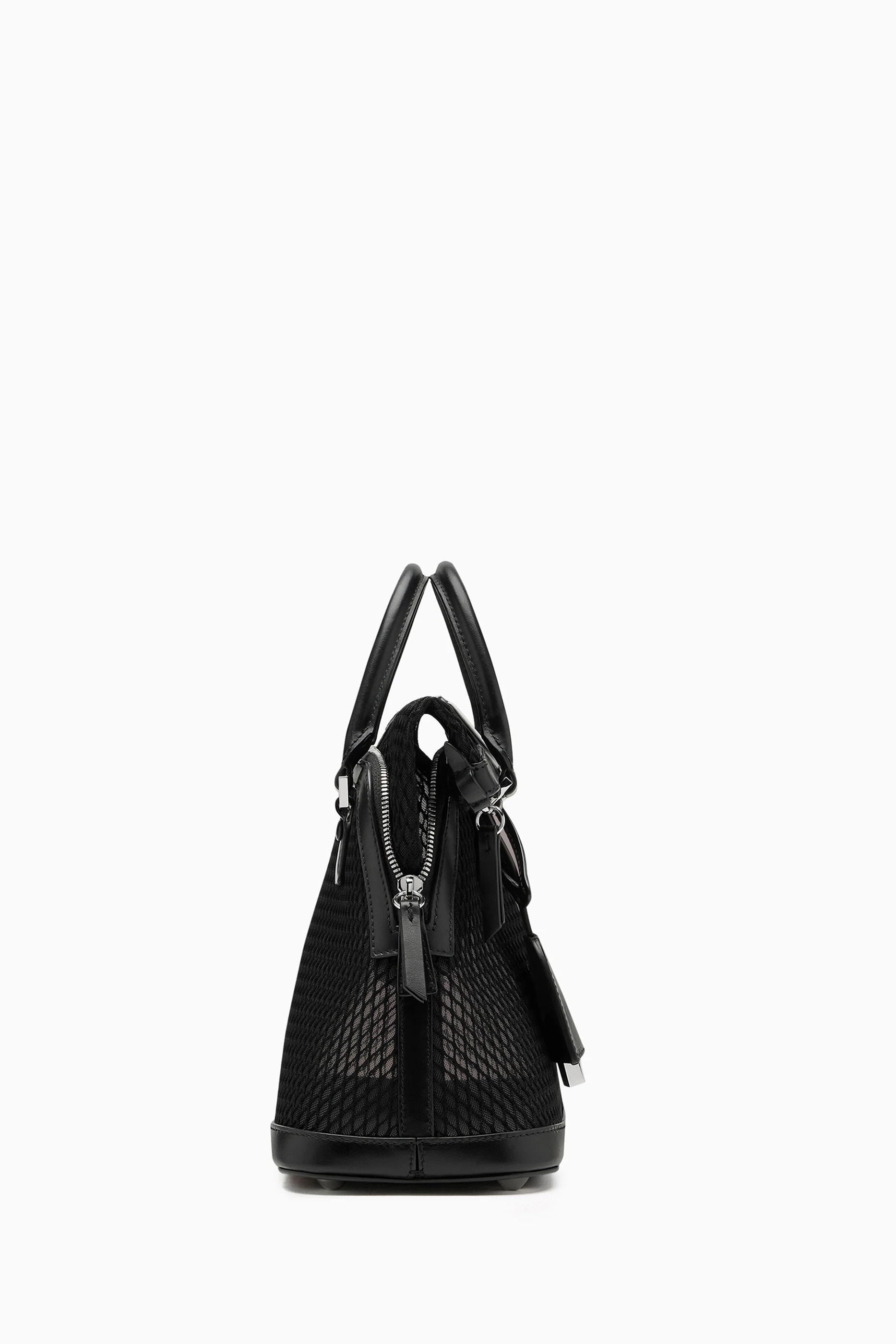 Buy Maison Margiela Black Mini Sac Classique Bag in Mesh For
