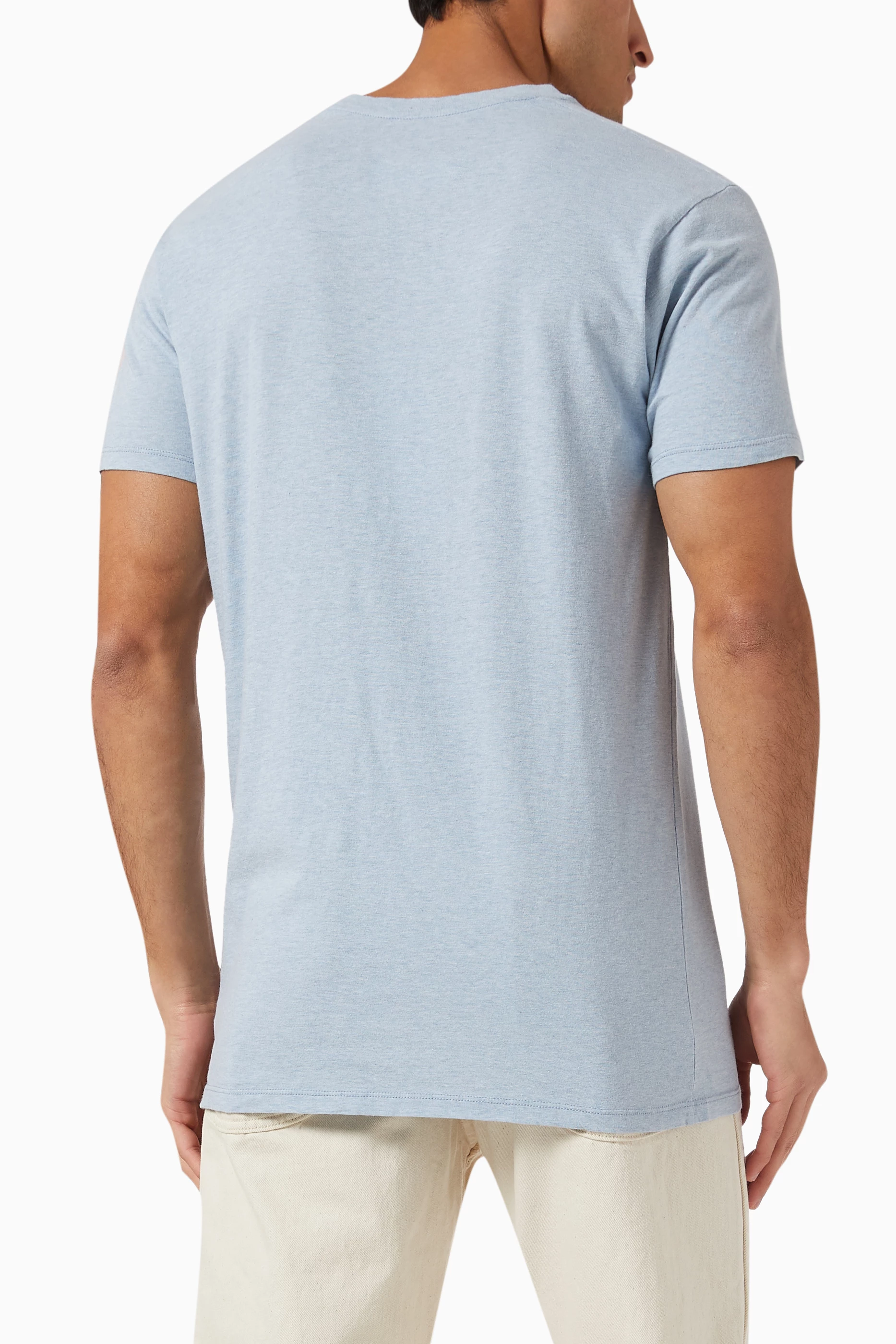 Tシャツ・カットソー Maison Margiela Light Blue Cotton T-Shirt Logo cotton T-shirt in blue - Maison Margiela | Mytheresa