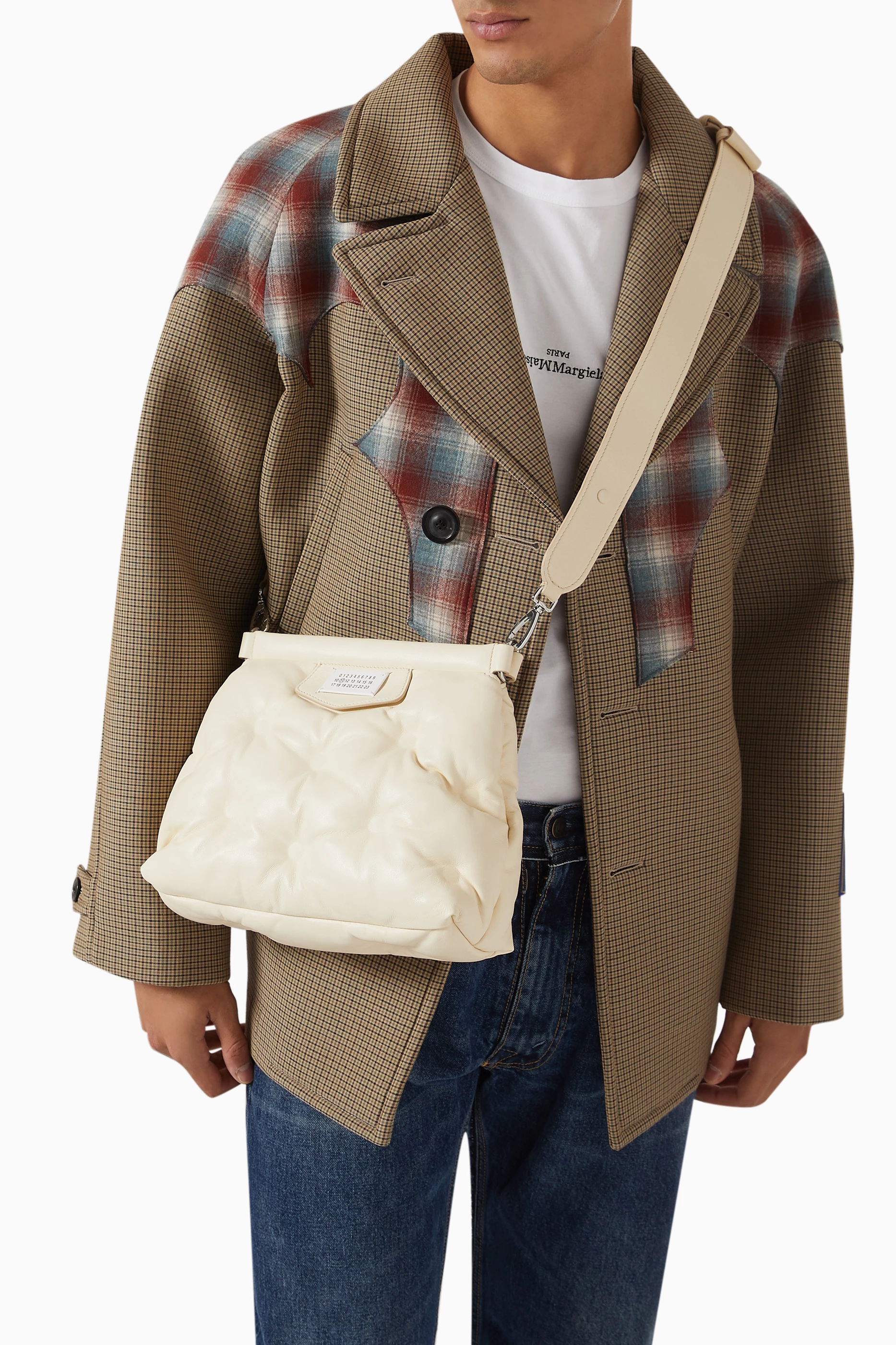 Buy Maison Margiela White Small Glam Slam Shoulder Bag in
