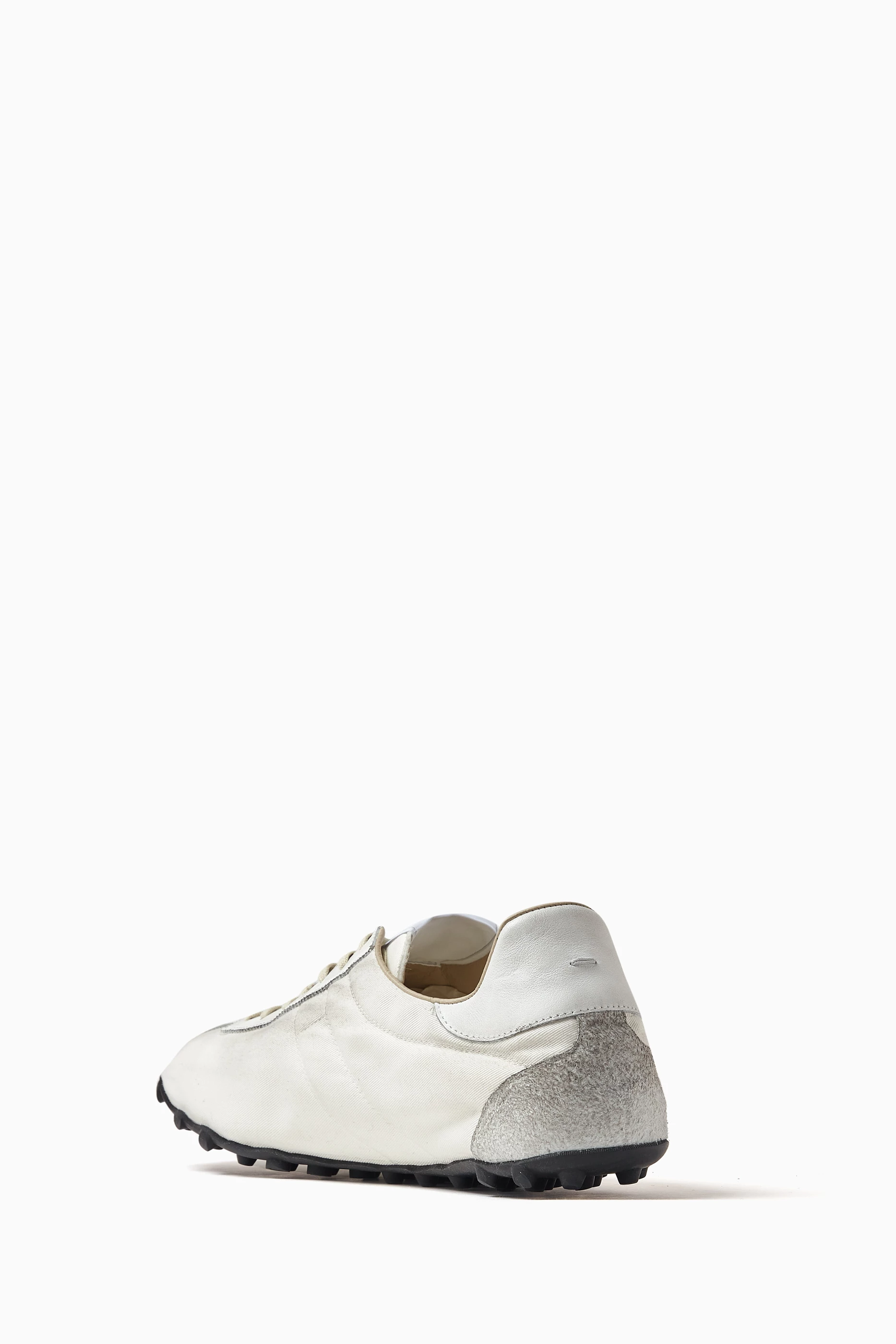 Buy Maison Margiela White Sprinter Sneakers in Cotton-drill