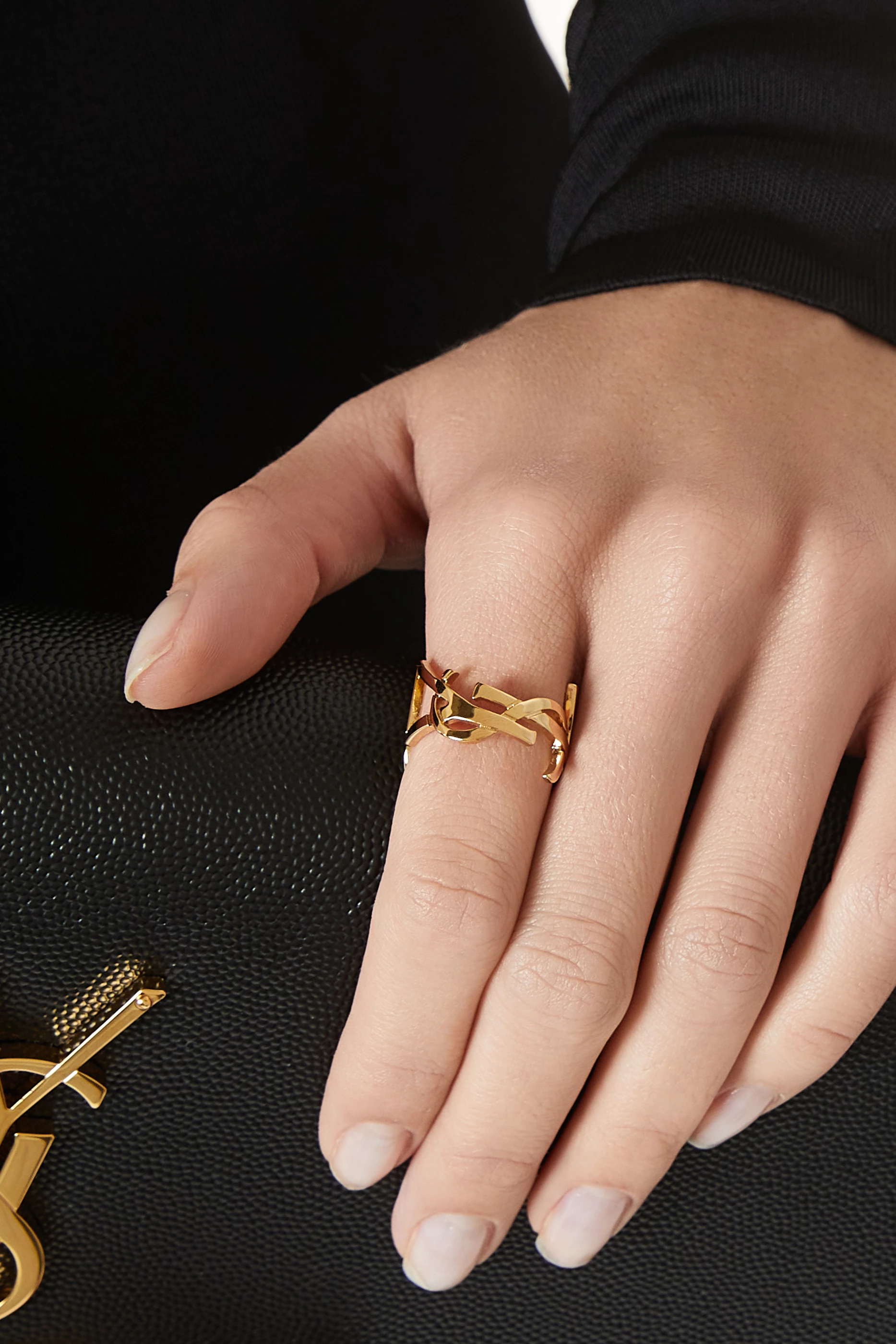 【送料&関税込】Saint Laurent Cassandre Scarf Ring Saint Laurent Cassandre Scarf Ring in Metal | Saks Fifth Avenue