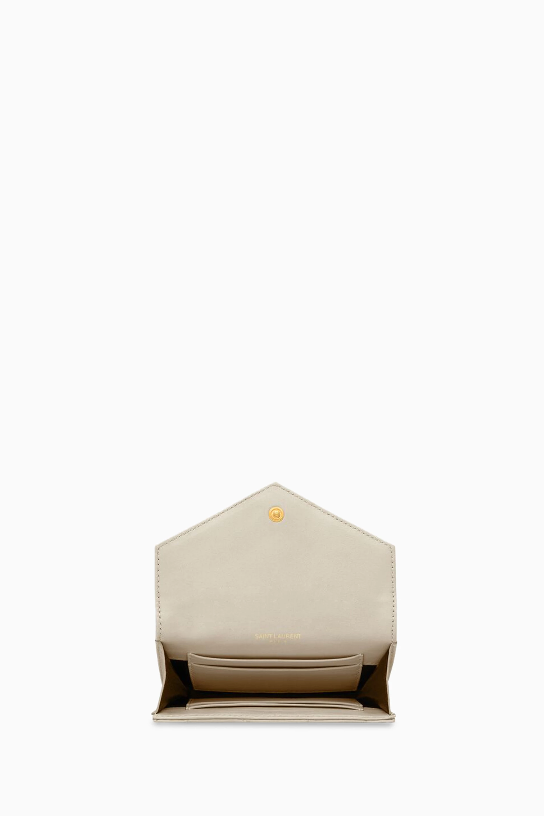 Buy SAINT LAURENT White Small Cassandre Matelasse Envelope Wallet in Grain de Poudre Leather For Women Online Ounass Saudi