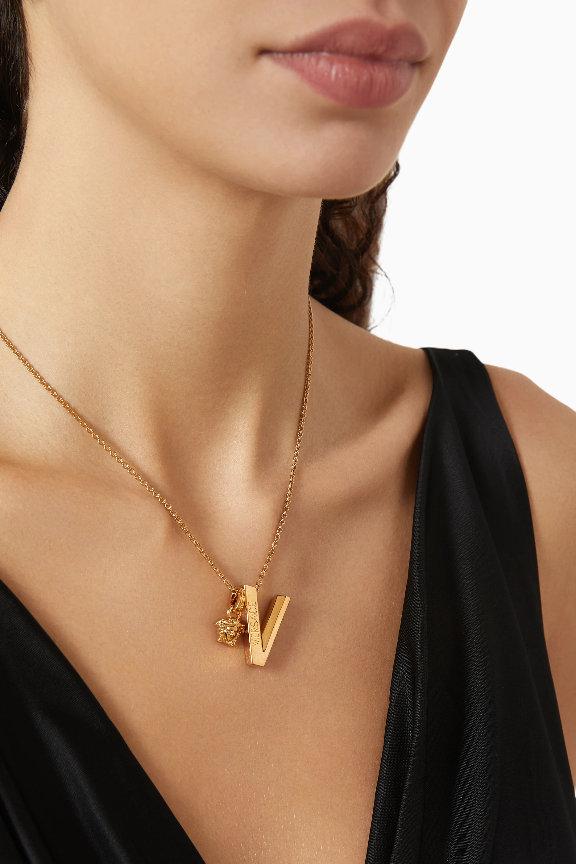 Buy Versace Gold V2025 Medusa Chain Necklace in Gold-tone