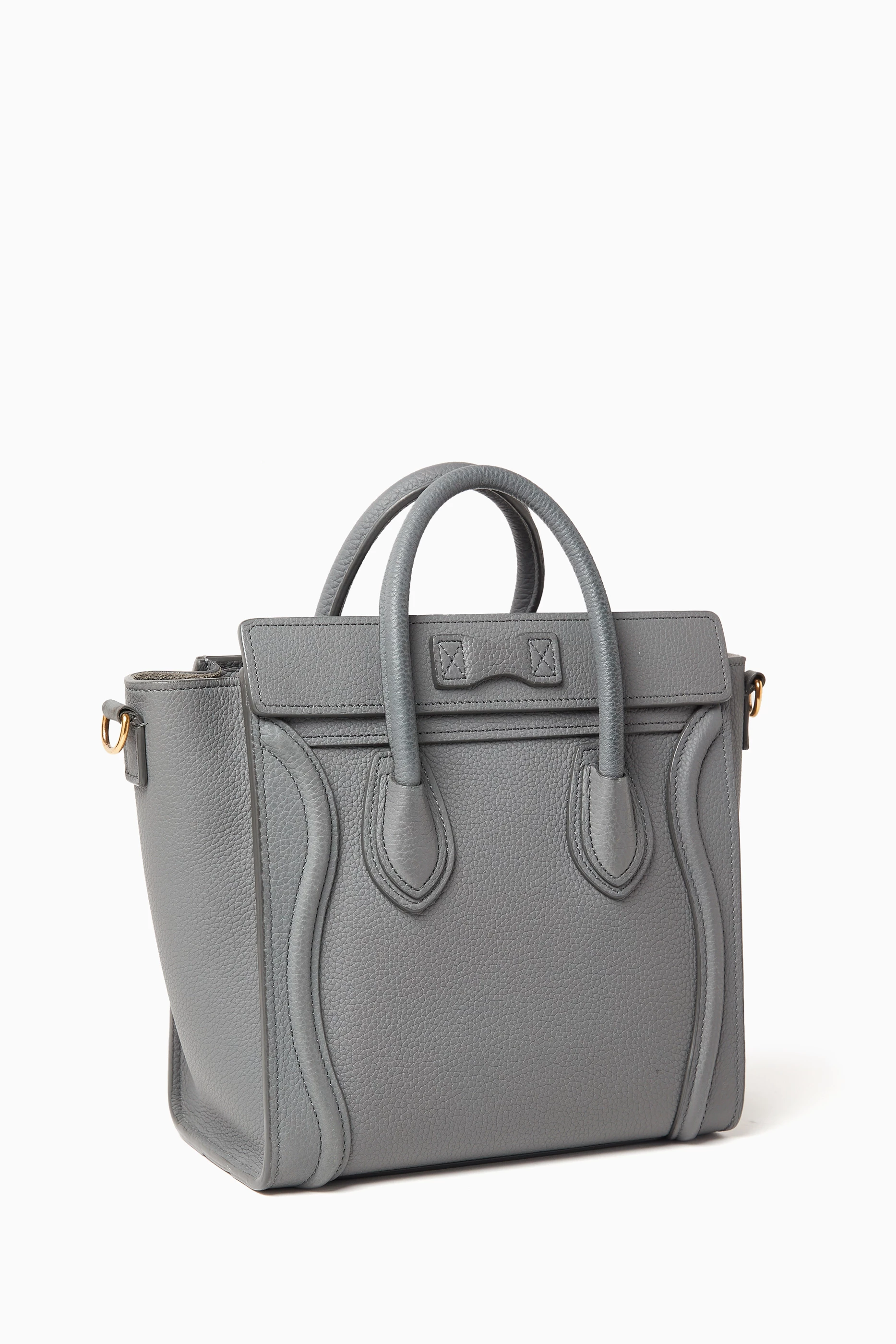 Buy Celine Pre Loved Grey Nano Luggage Tote Bag in Leather For Women Online Ounass Saudi
