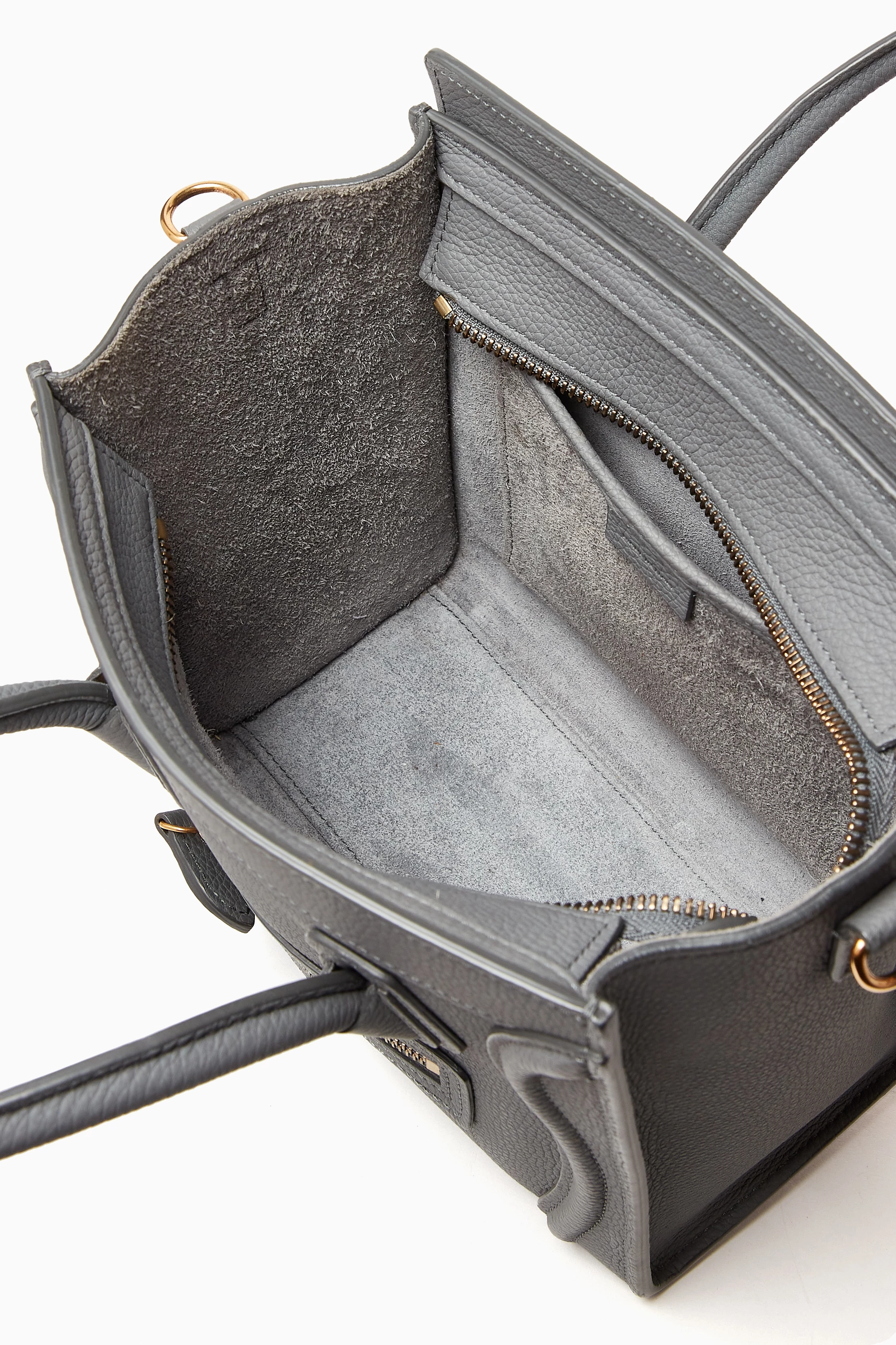Buy Celine Pre-Loved Grey Nano Luggage Tote Bag in Leather For