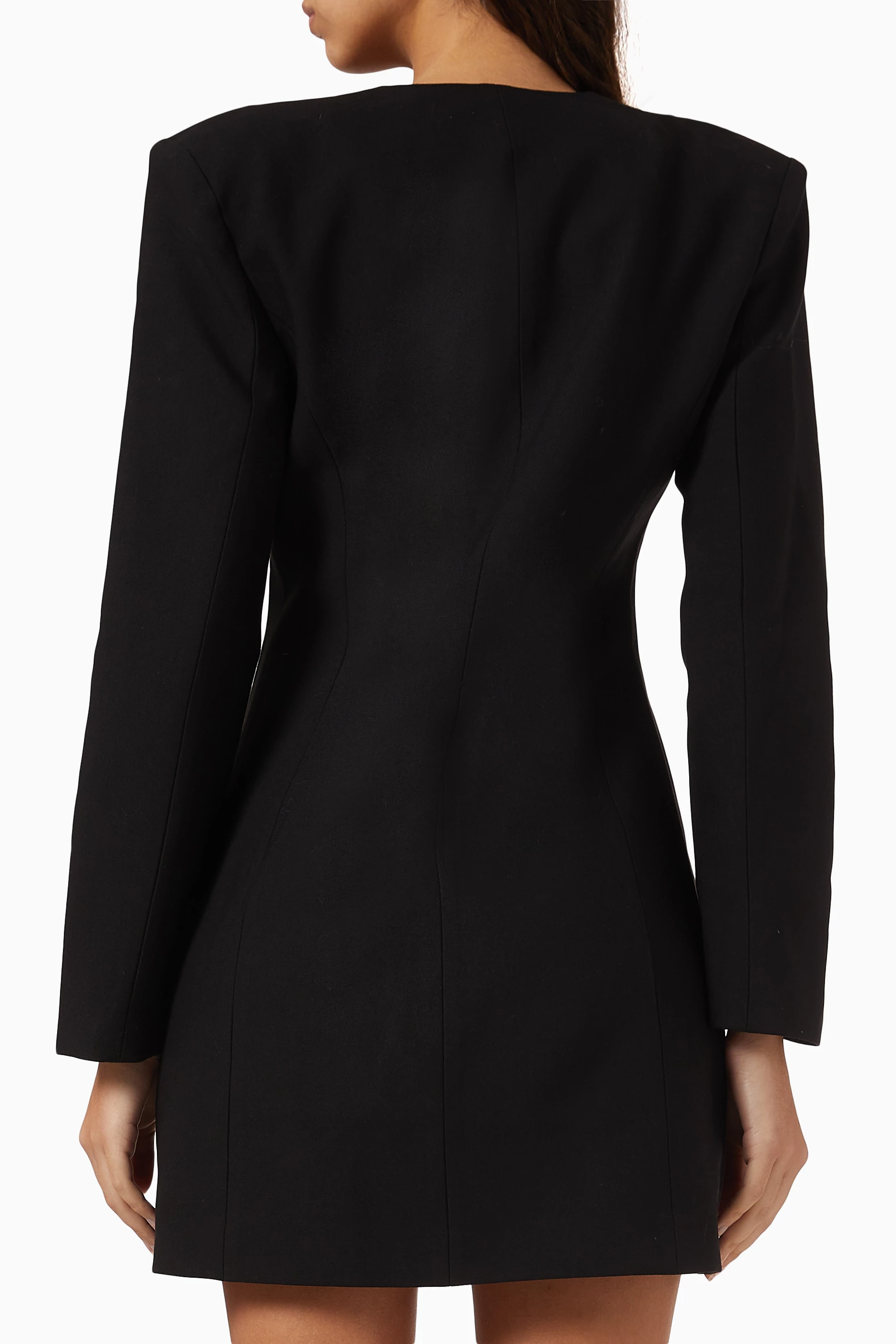 knee length dresses for ladies COCO BLAZER MINI DRESS BLACK