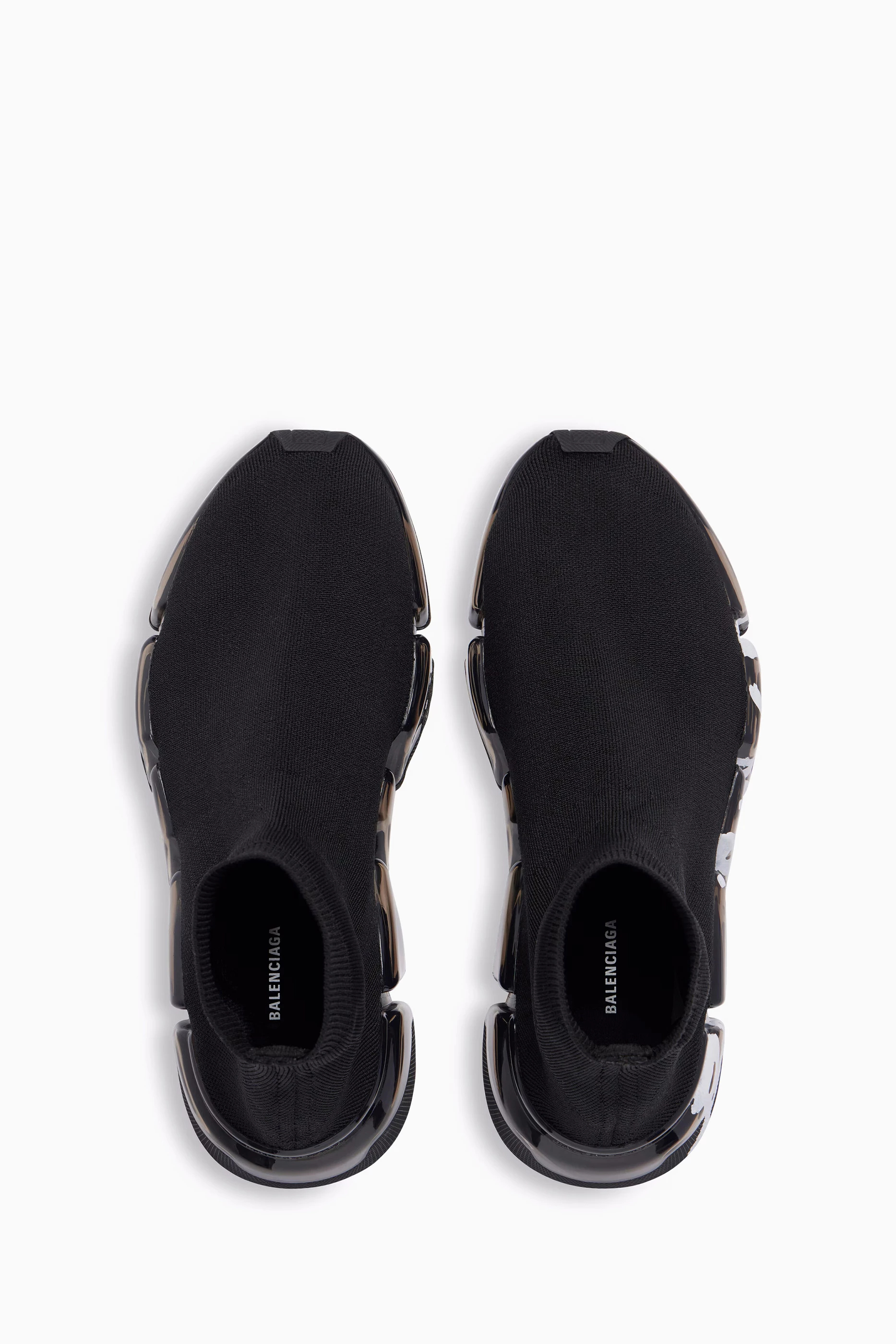 スニーカー BALENCIAGA SPEED 2.0 FULL CLEAR SOLE GRAFFITI SNEAKER Women's Speed 2.0 Full Clear Sole Graffiti Recycled Knit