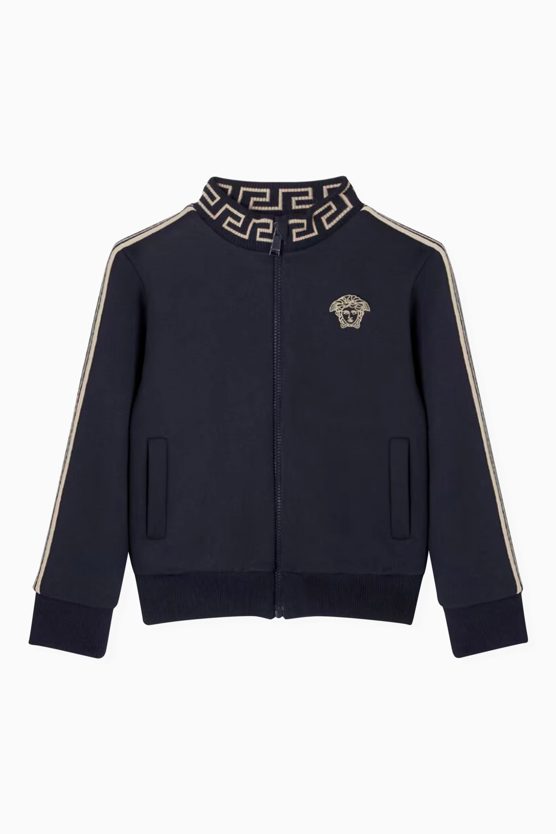 Blue Versace Greca Hoodie VERSACE KIDS 'Greca' Sweatshirt Blue