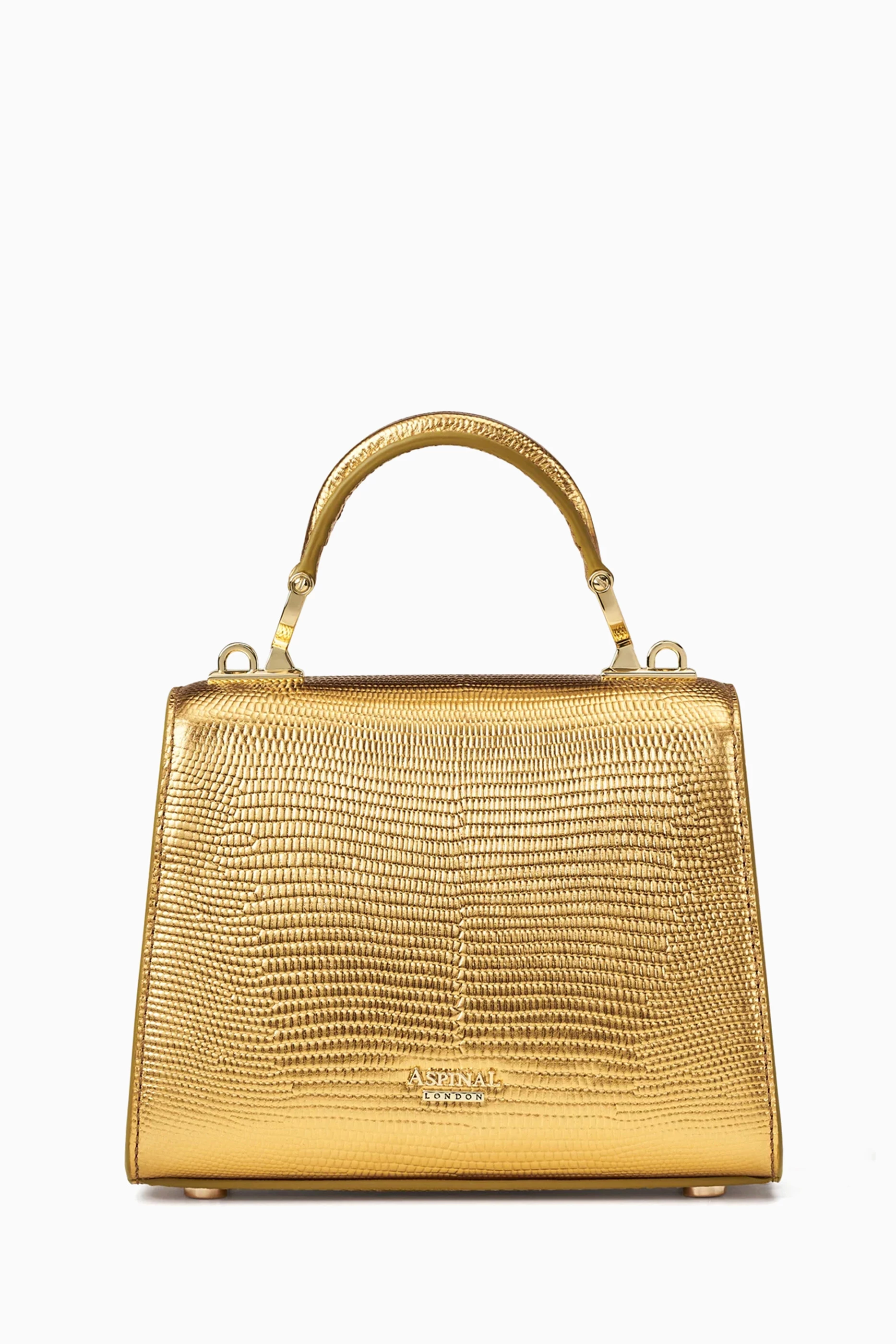 【ASPINAL OF LONDON】Mini Mayfair Bag レザー 2WAY Midnight Black Glitter Mini Mayfair® 2 Top Handle Bag | Aspinal