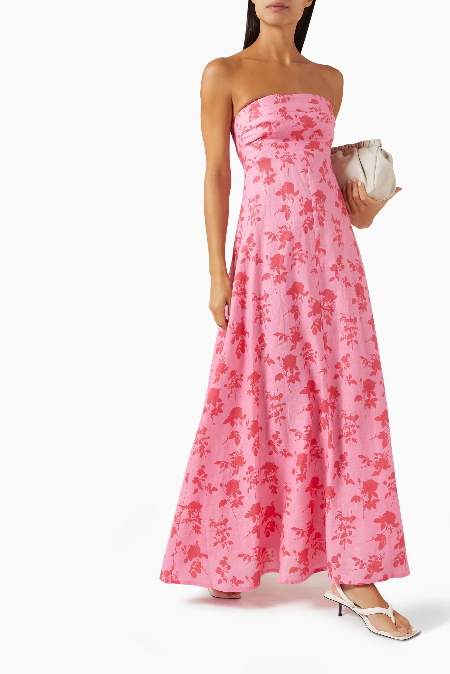 evening primrose print maxi dress ASTR the Label | Primrose Floral Strappy Back Maxi Dress in Plus Size - Pink Aqua Floral main image 1