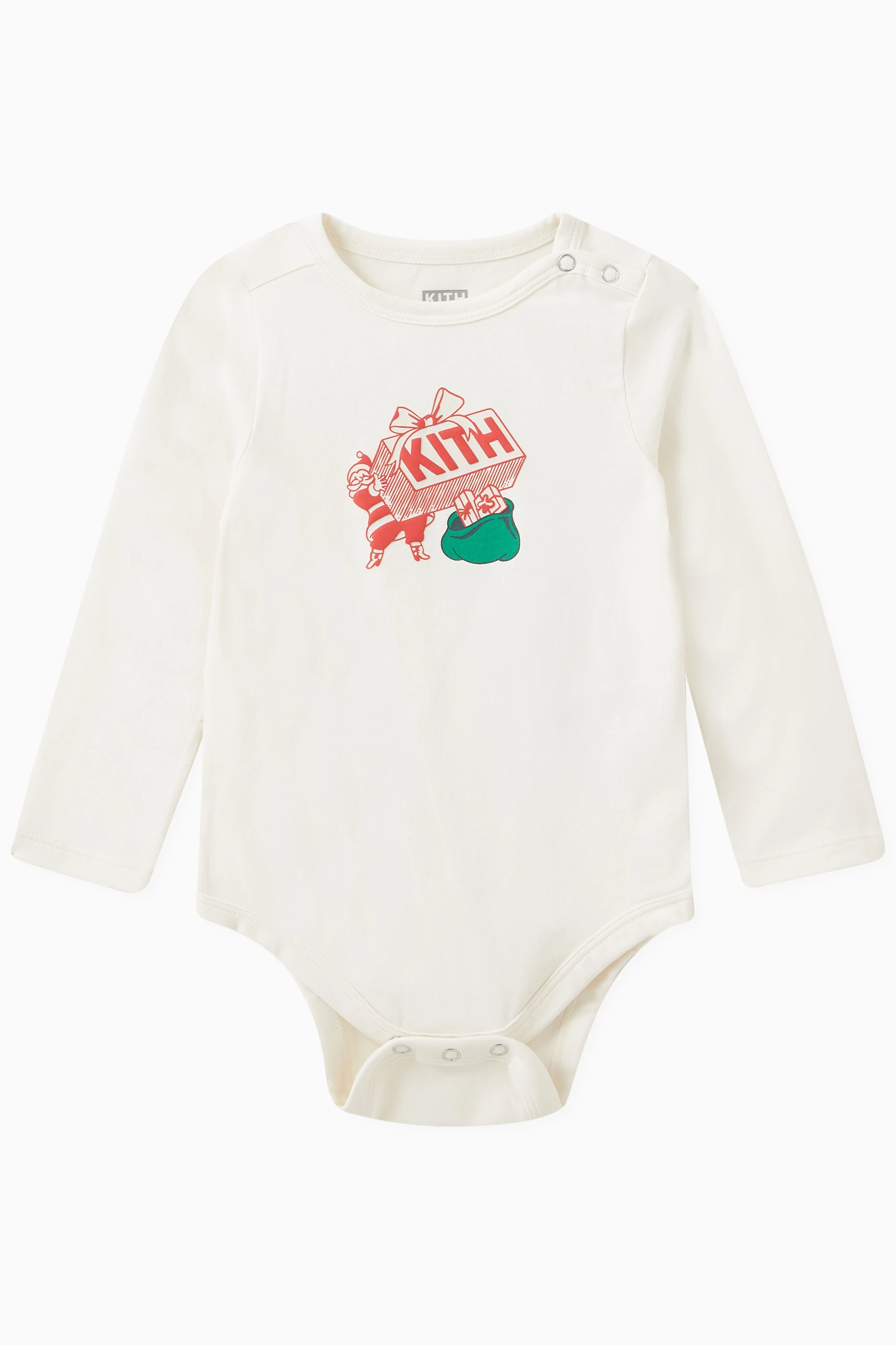 Buy Kith Neutral Comic Santa Gift Print Pyjama Bodysuit For Baby