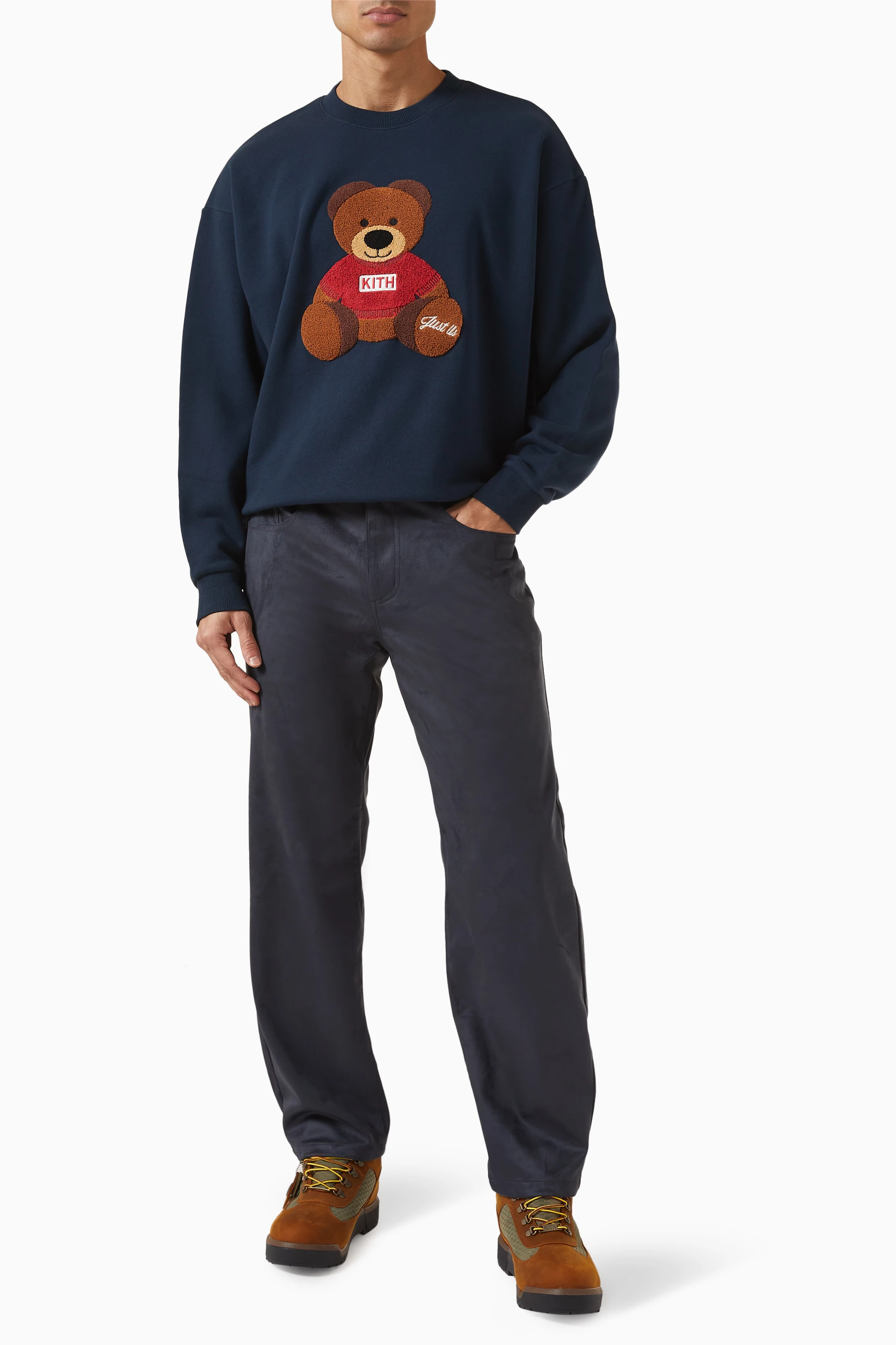 Buy Kith Blue Nelson Teddy Sweater in Fleece For Men Online 
