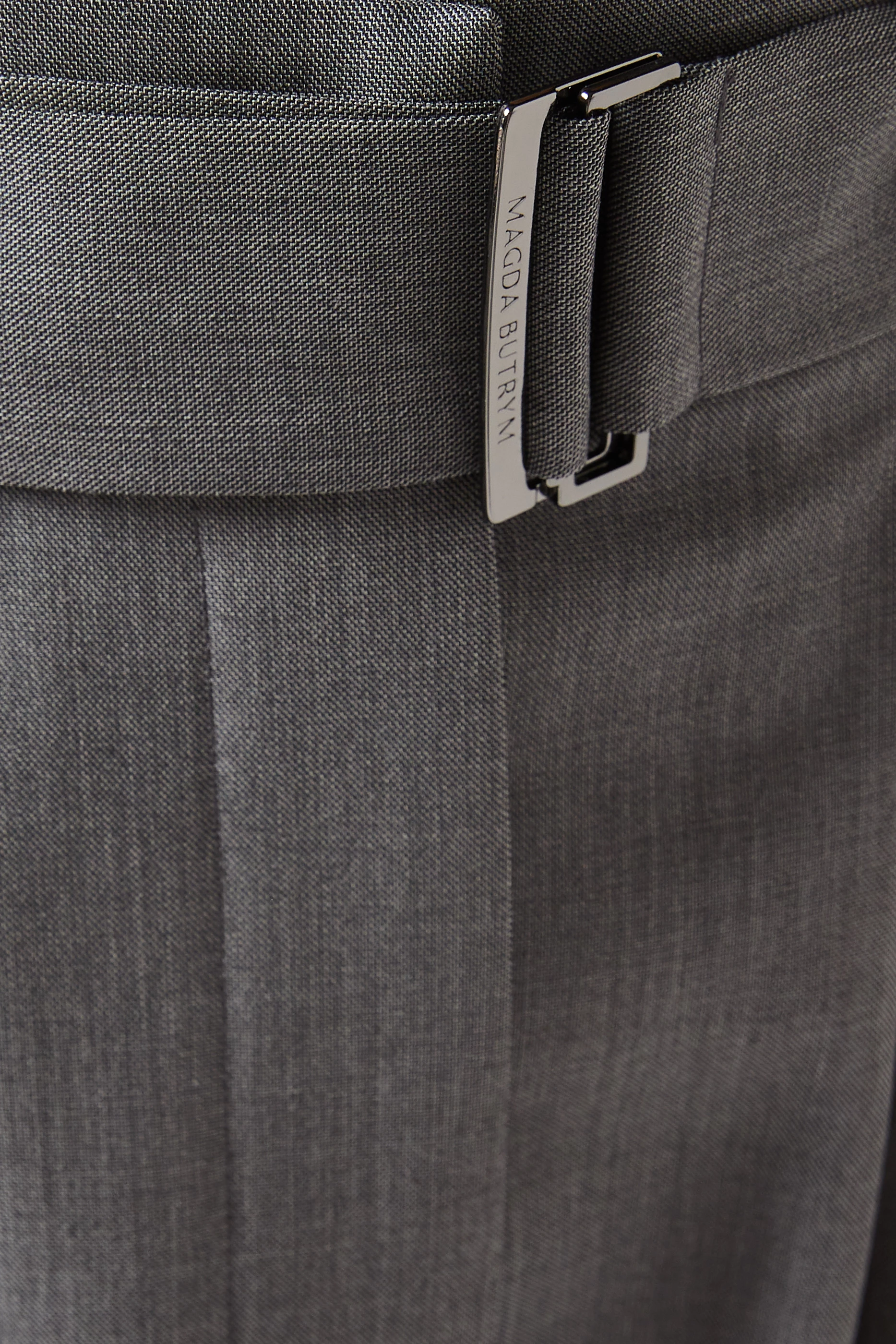 Buy Magda Butrym Grey Belted Wide-leg Pants in Wool-blend