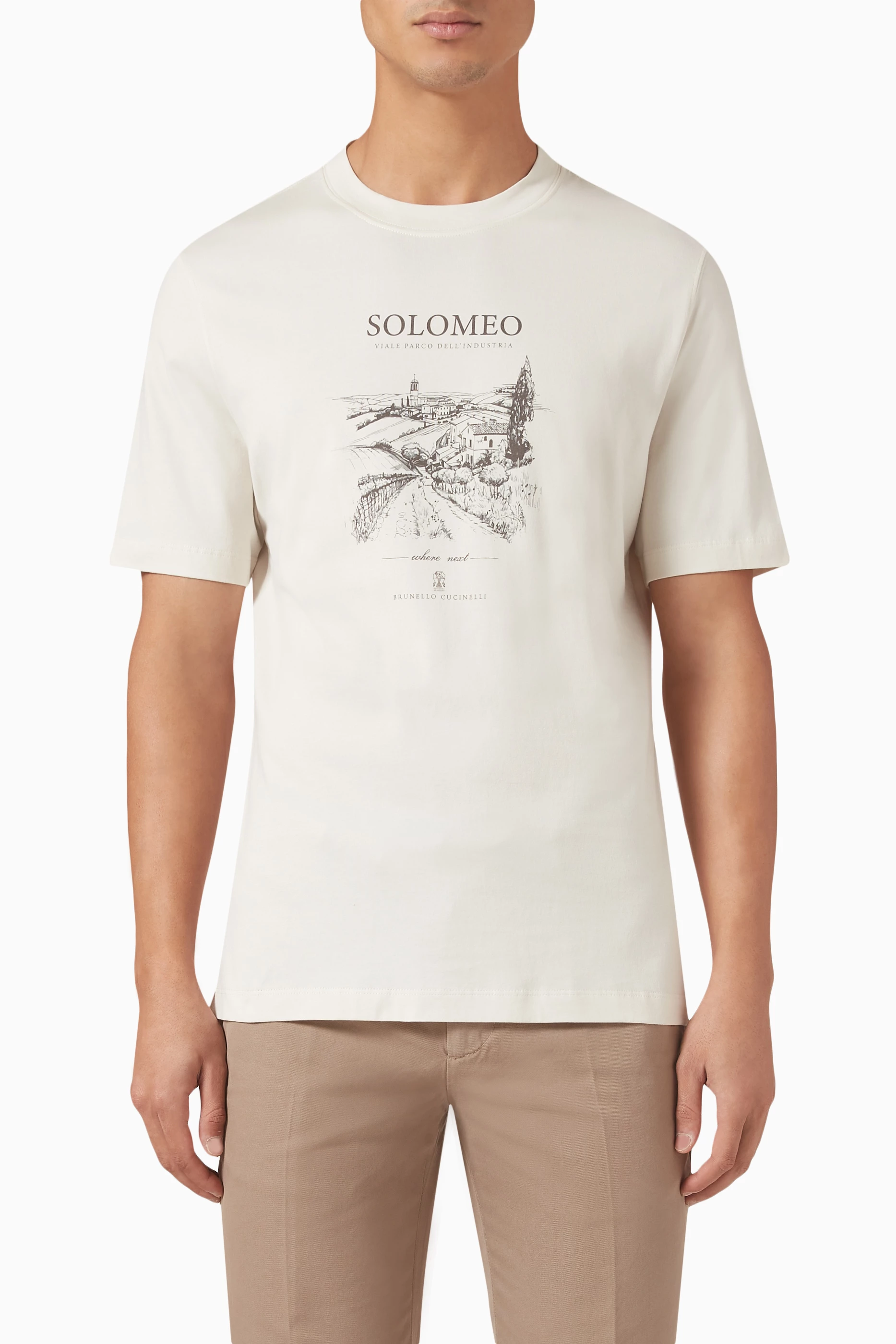 Buy Brunello Cucinelli White Solomeo T-shirt in Cotton For Men