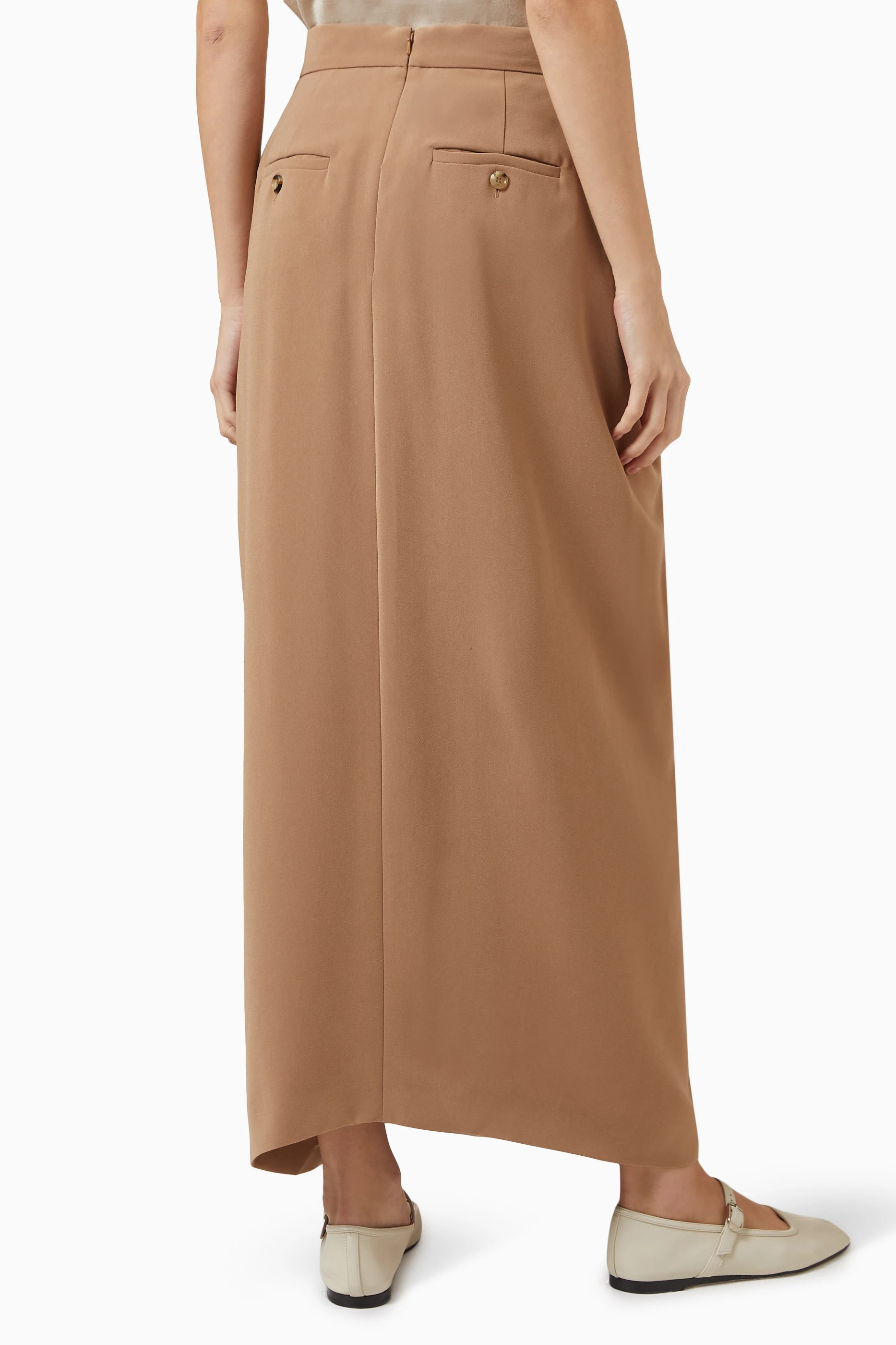 Buy Max Mara Brown Ridente Maxi Skirt in Cady For Women